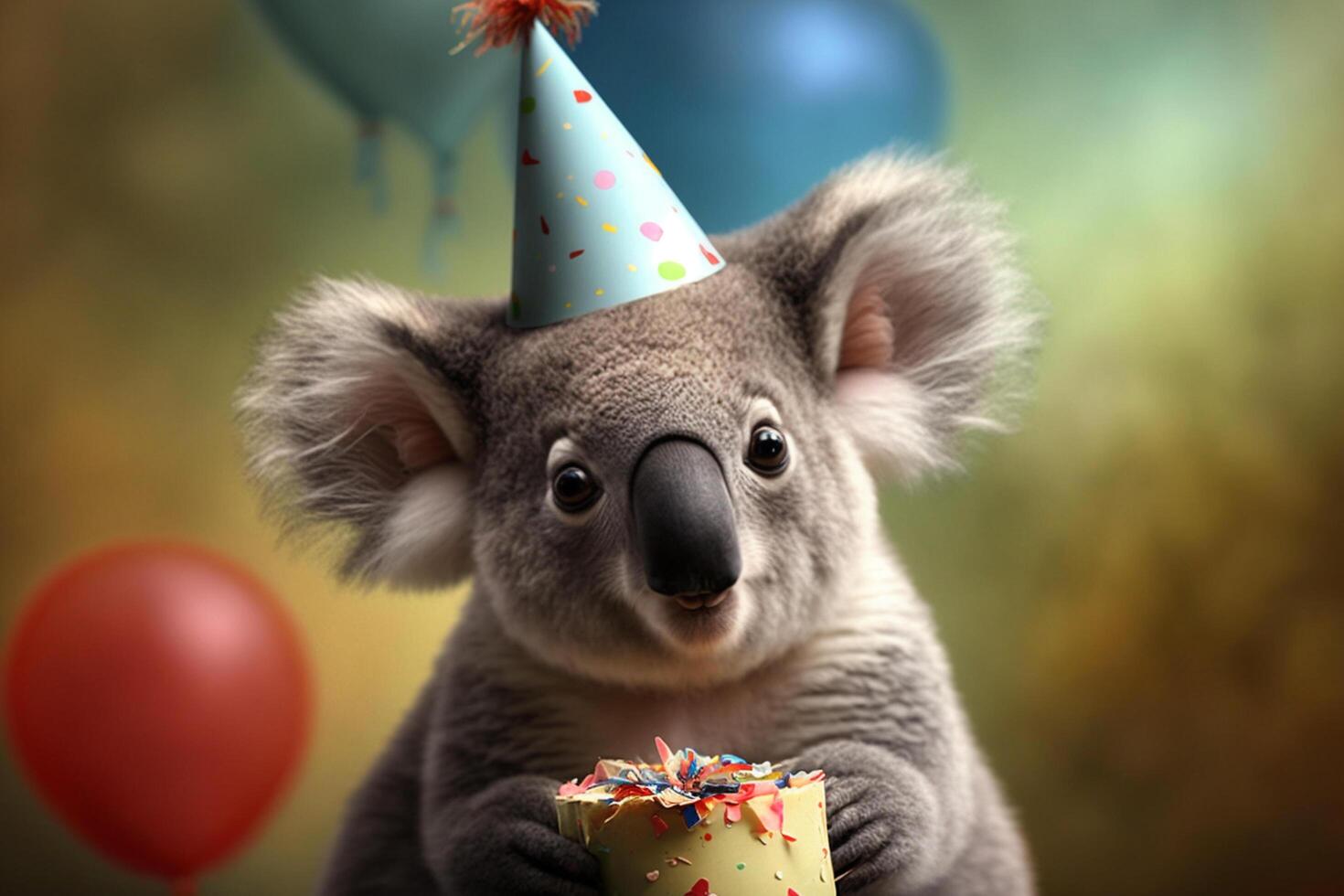 koala fête anniversaire fête anniversaire carte ai généré contenu photo