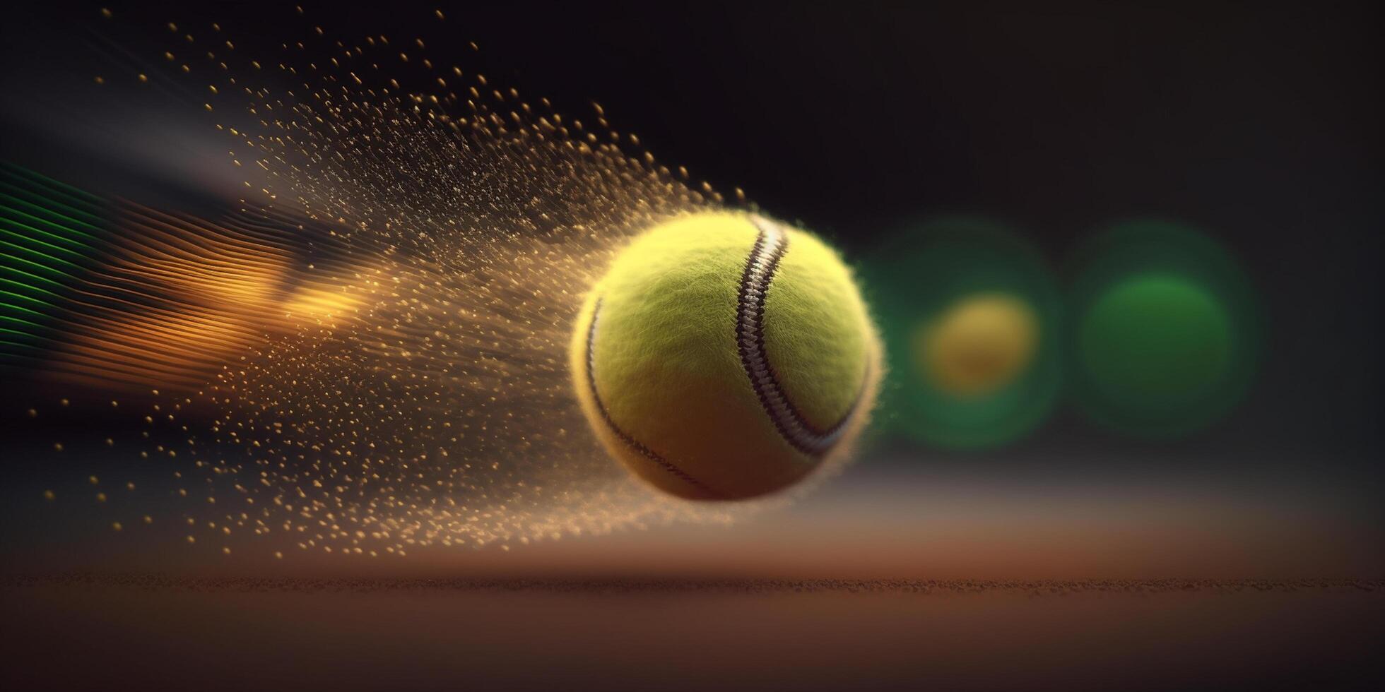 en volant dynamique tennis Balle dans mouvement ai généré illustration photo