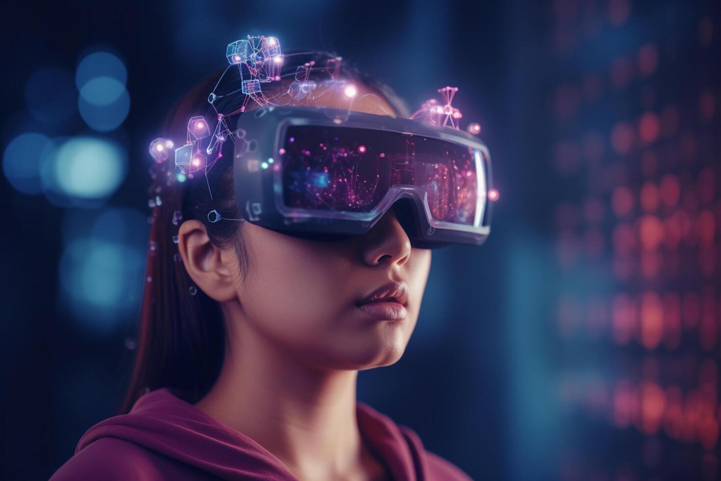 explorant le futur propulsé par l'IA virtuel réalité illustration ai généré photo
