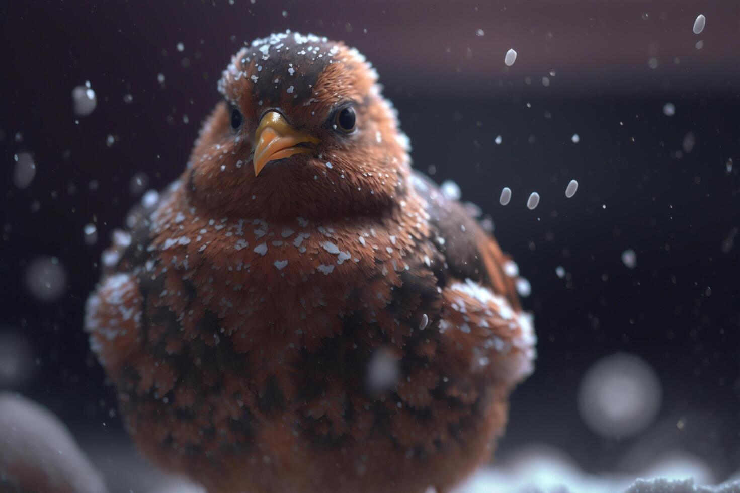 à plumes neige explorateur une poulet dans hiver pays des merveilles ai généré photo