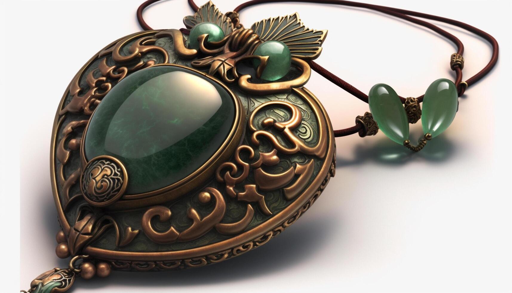 le élégance de jade chinois bijoux pièces isolé sur blanc Contexte ai généré photo