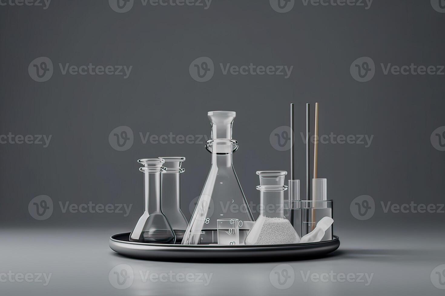 chimie laboratoire équipement utilitaires entonnoir regarder verre ai généré photo
