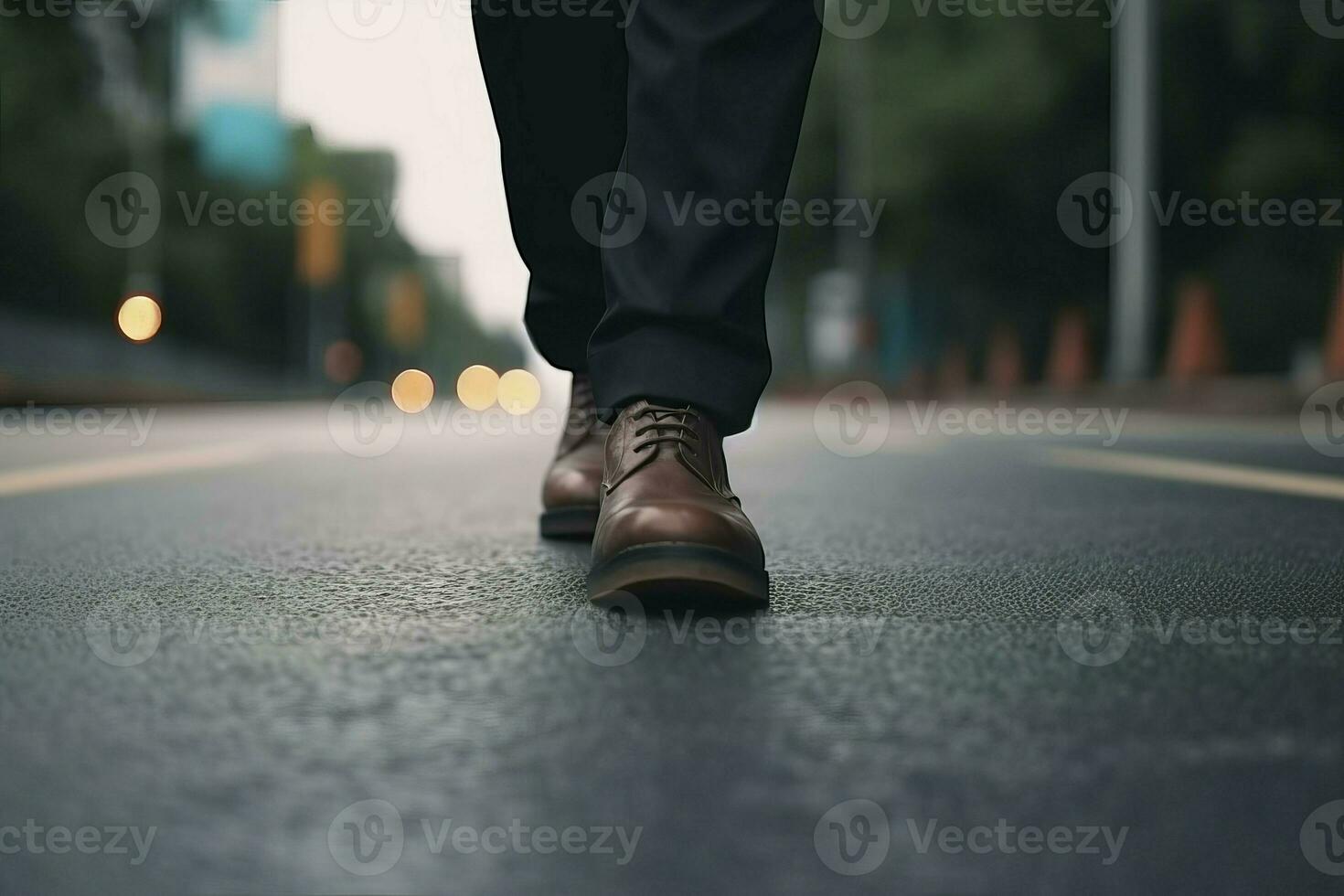 des chaussures marcher route urbain. produire ai photo