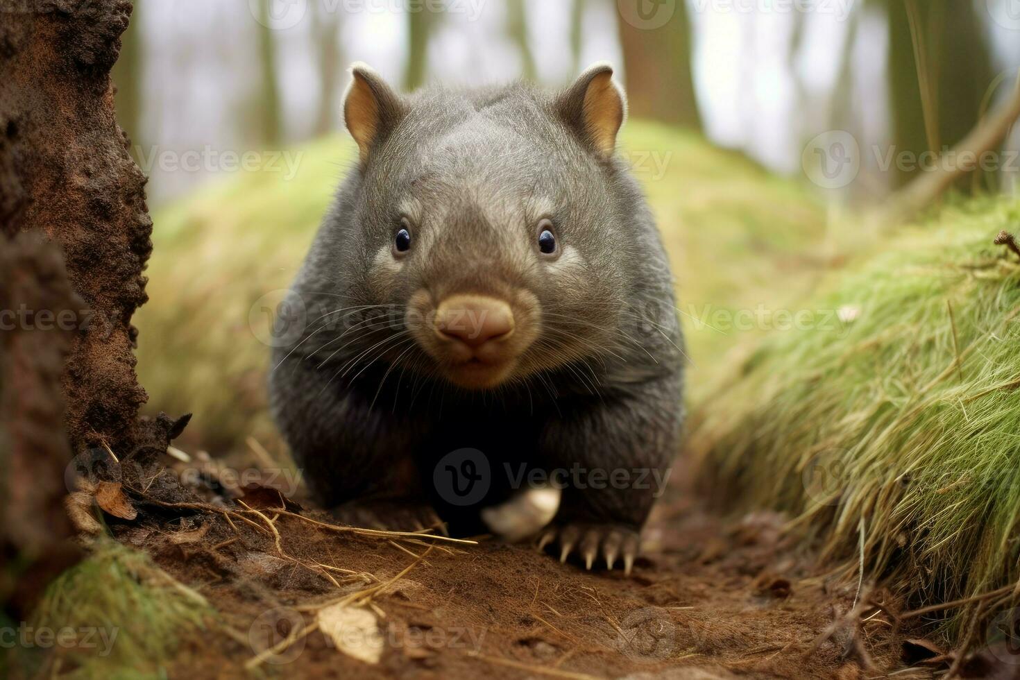 poilu nez à nez wombat. produire ai photo