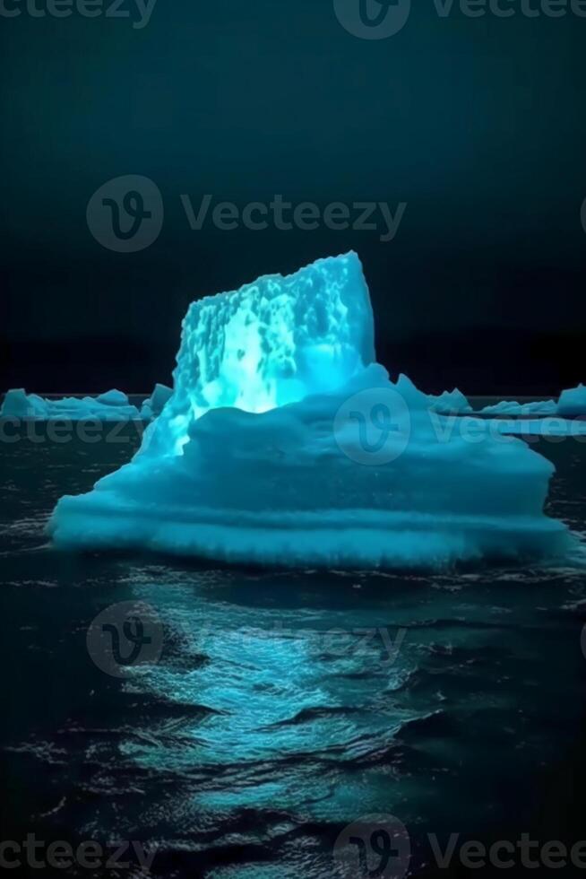 photo de luminescent iceberg, incroyable la nature. ai génératif