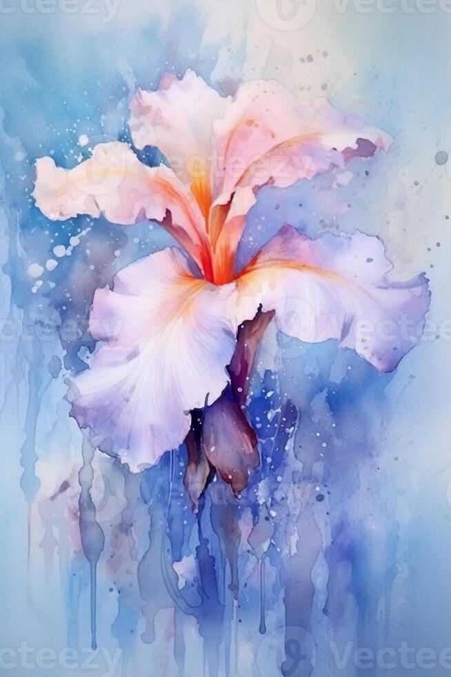 abstrait aquarelle peintures de fleurs. ai génératif photo