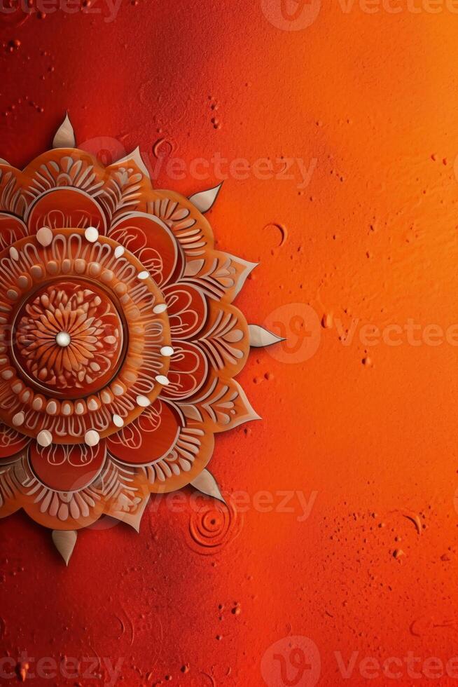 Orange pantone Couleur Contexte papier texture rangoli modèle peinture. ai génératif photo