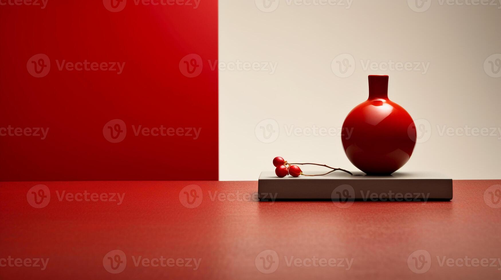 une étourdissant image de une minimaliste rouge, mettant en valeur le magique élégance a trouvé dans simplicité. ai génératif photo