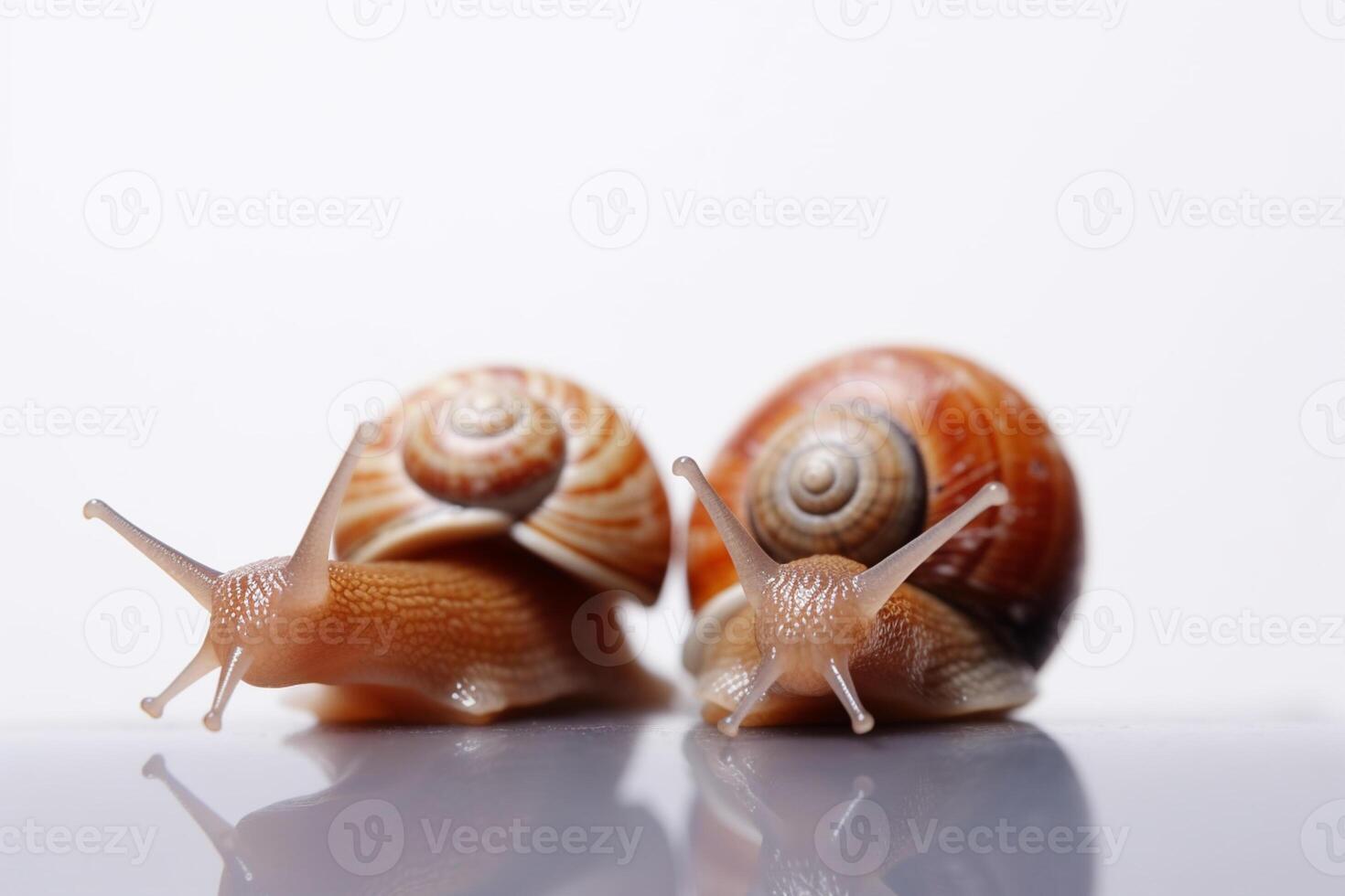 escargots isolé sur blanc arrière-plan, génératif ai photo