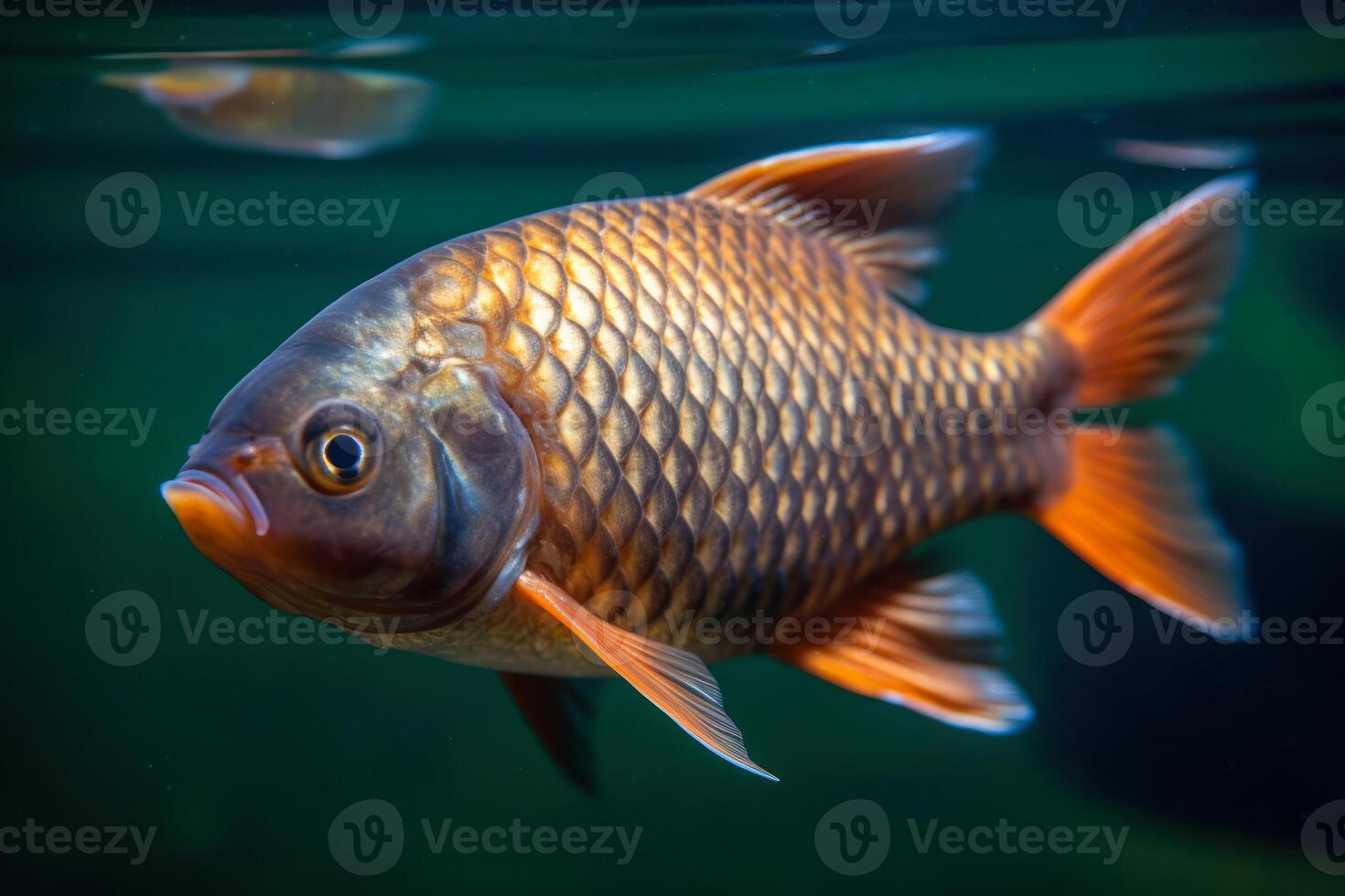 crucian carpe rivière poisson génératif ai photo