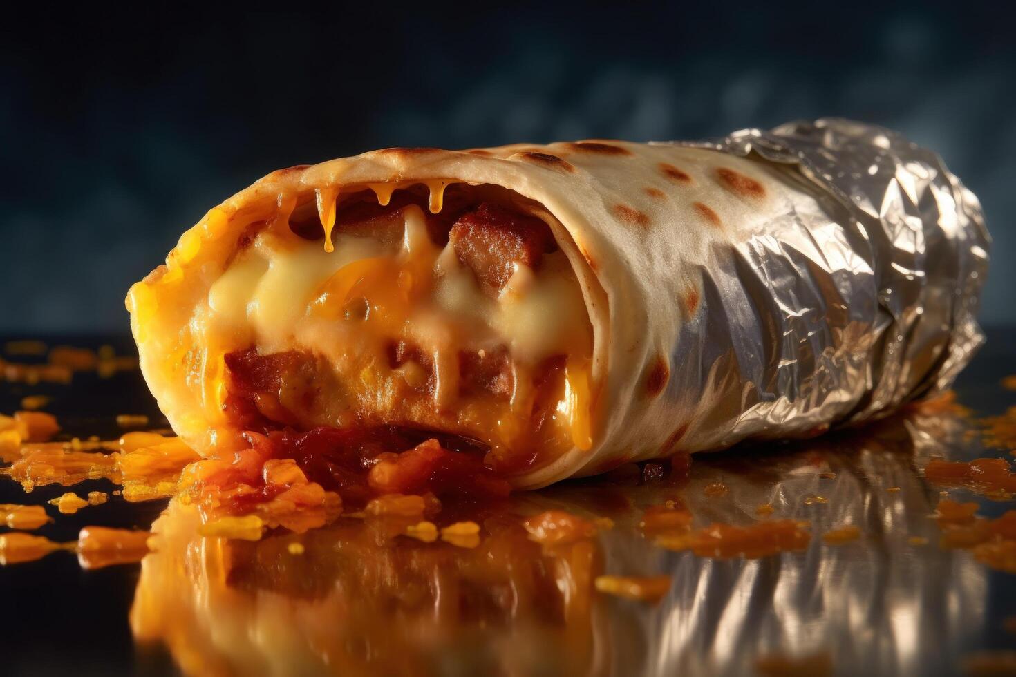 chaud mexicain burrito. illustration ai génératif photo