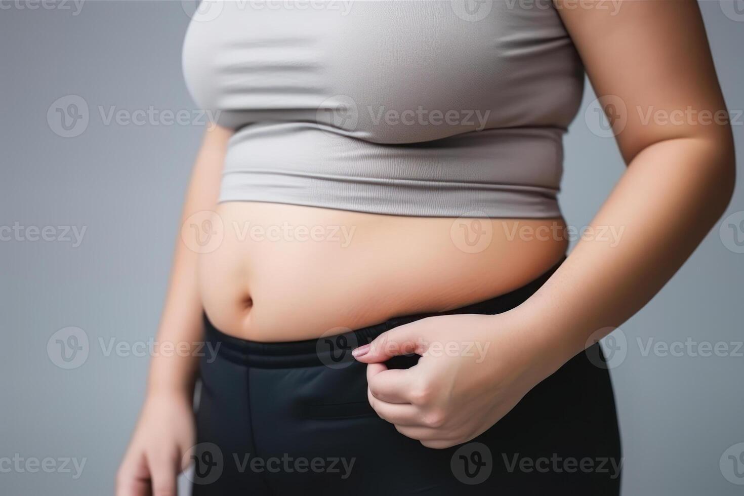 en surpoids femme, obésité ventre génératif ai photo