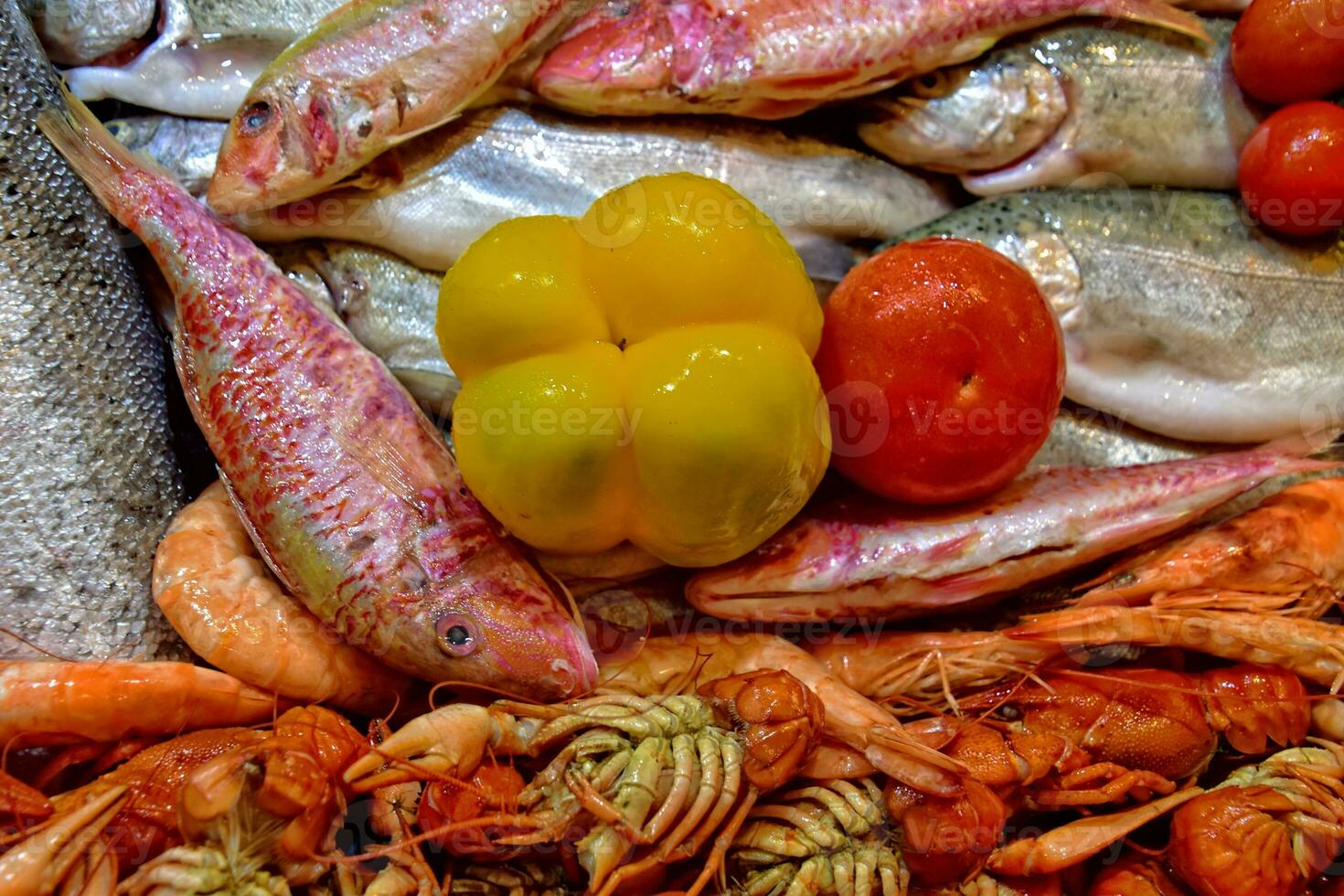 savoureux Frais Fruit de mer sur afficher dans une magasin ou restaurant prêt à manger photo