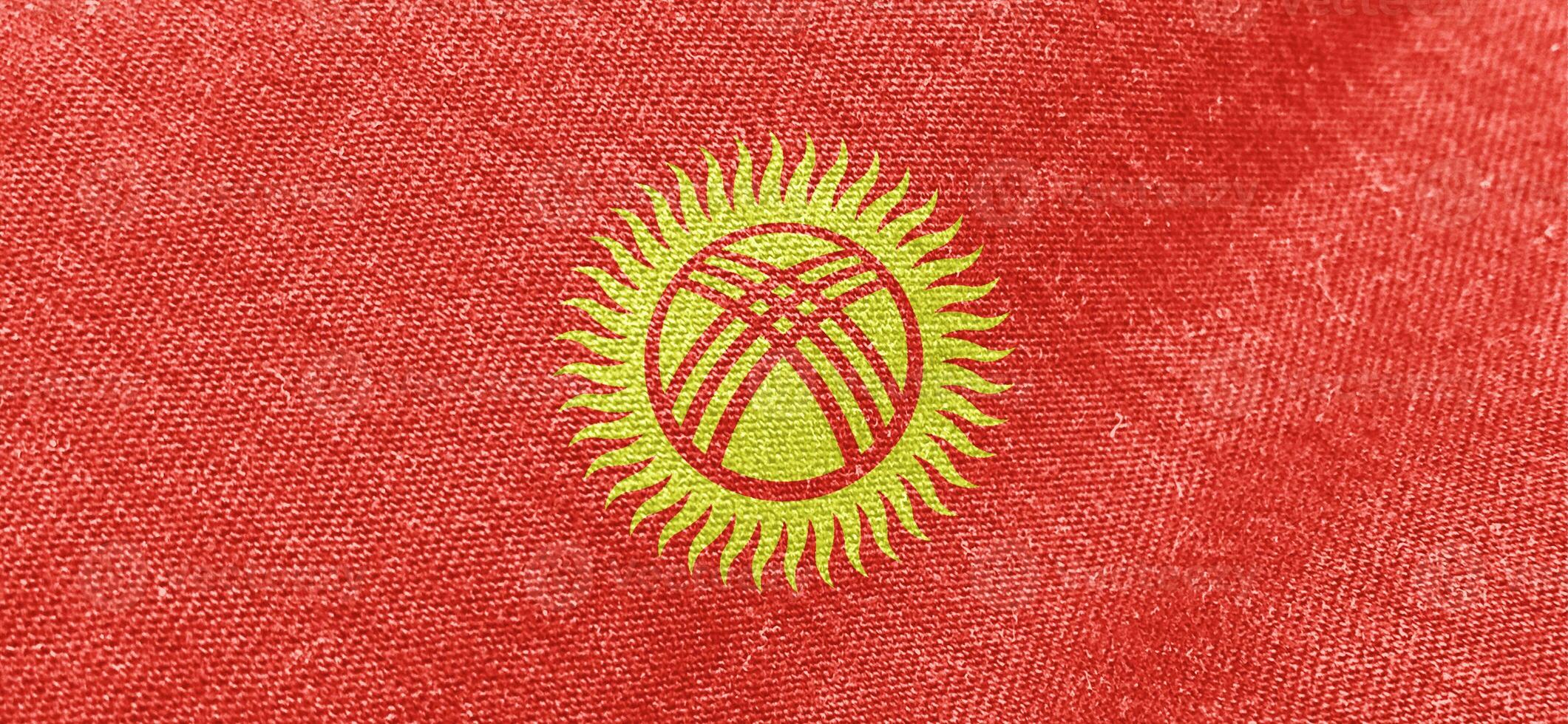 Kirghizistan en tissu drapeau coton Matériel large drapeaux fond d'écran coloré en tissu Kirghizistan drapeau Contexte photo
