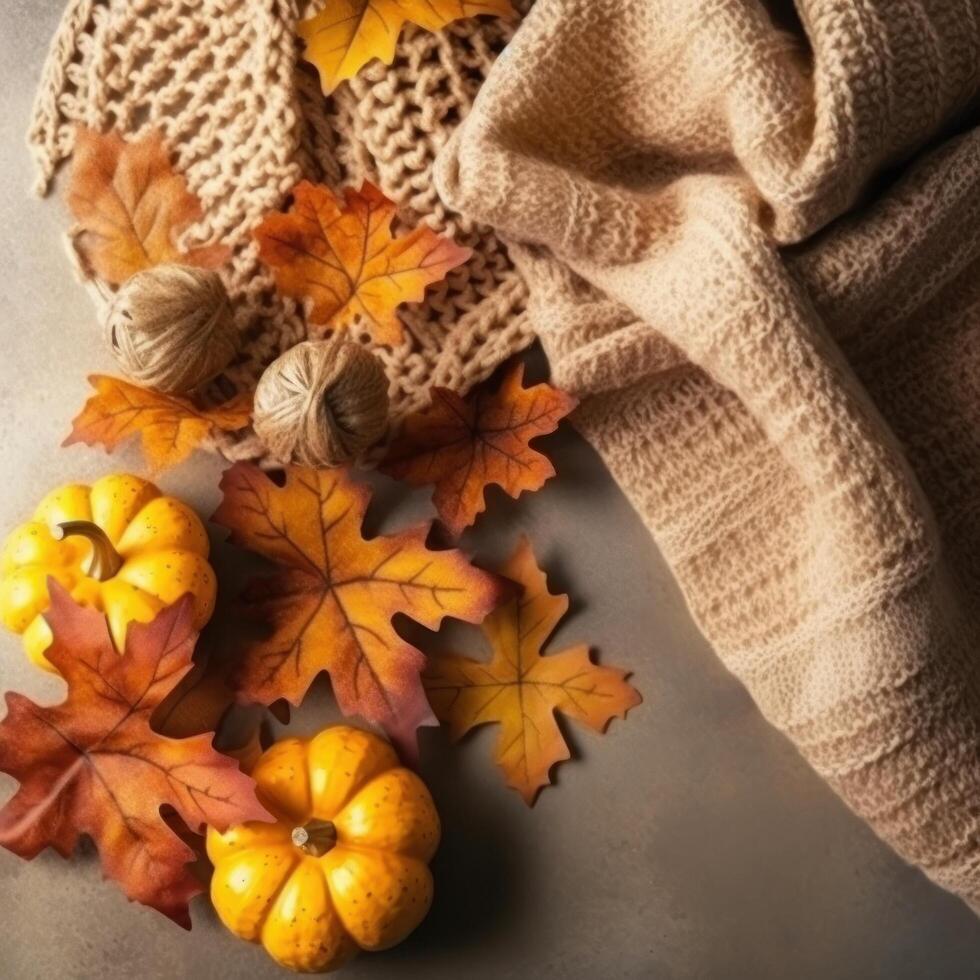 l'automne tomber feuilles Contexte. illustration ai génératif photo