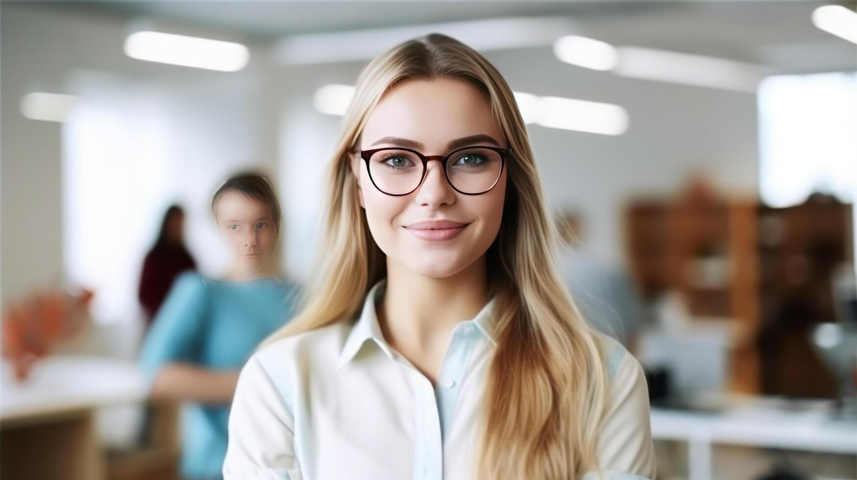 Jeune femme d'affaires. illustration ai génératif photo