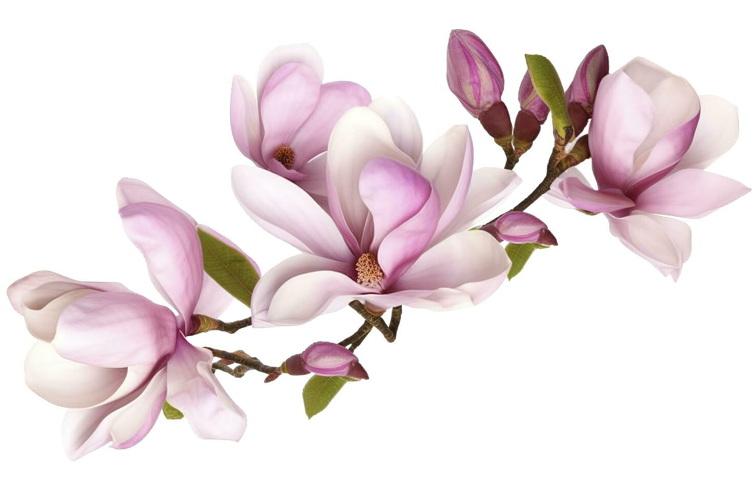 rose magnolia sur transparent Contexte , produire ai photo