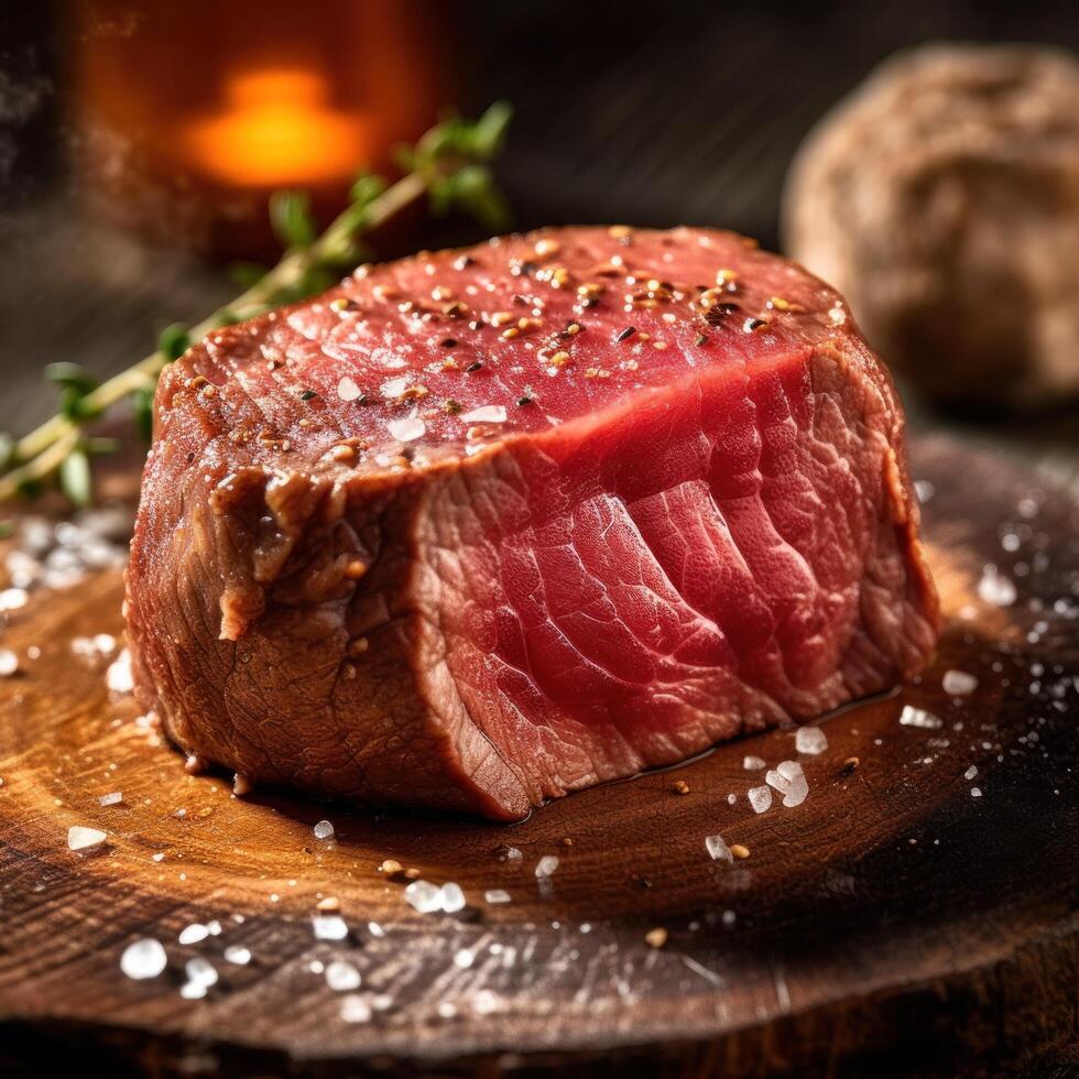 brut du boeuf filet. illustration ai génératif photo