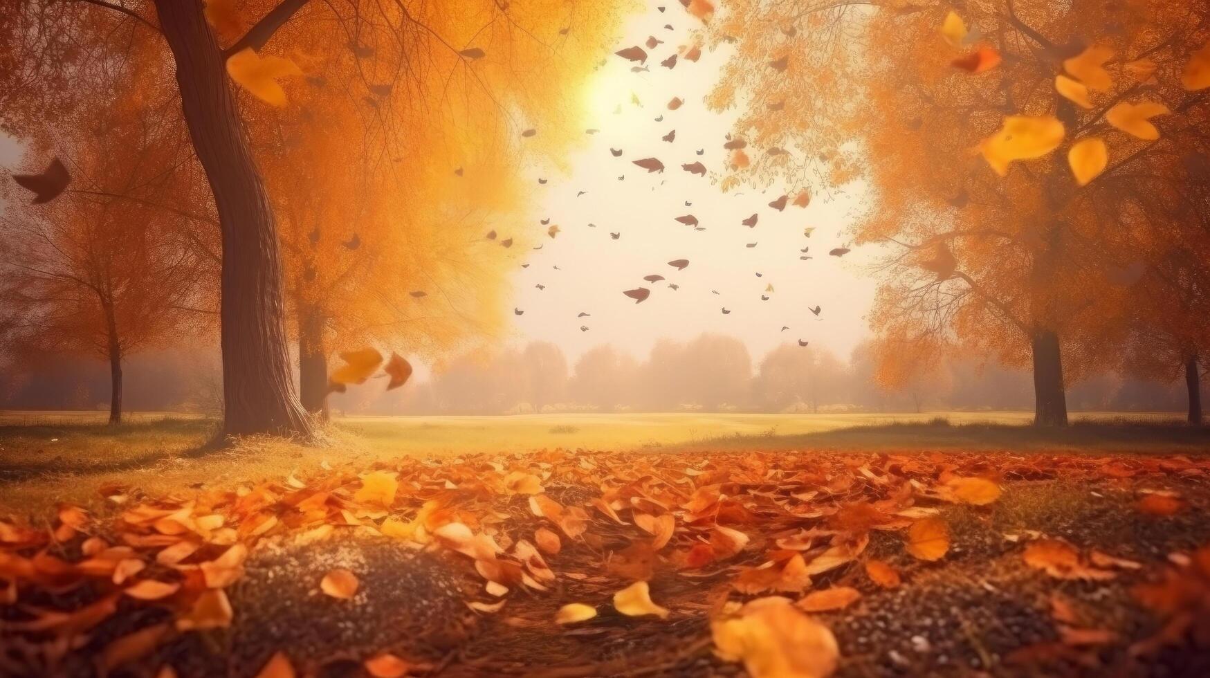 l'automne chute feuilles Contexte. illustration ai génératif photo