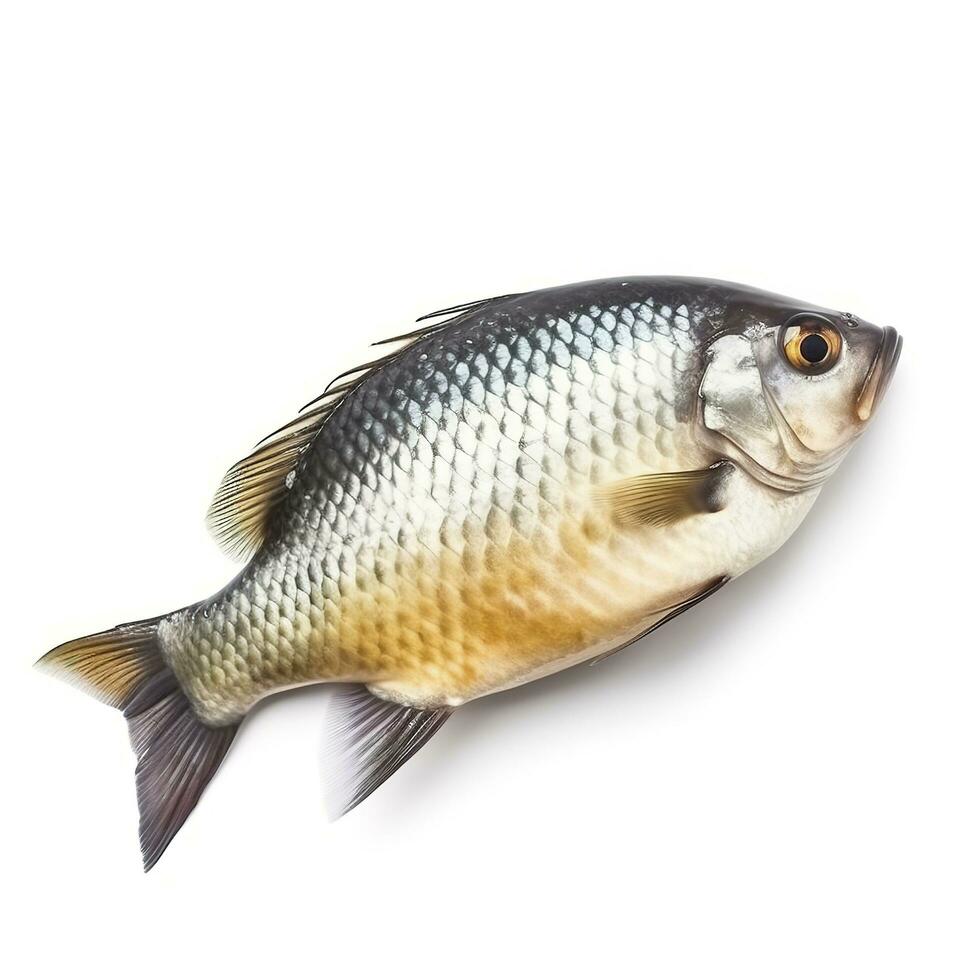 poisson isolé sur blanc arrière-plan, produire ai photo