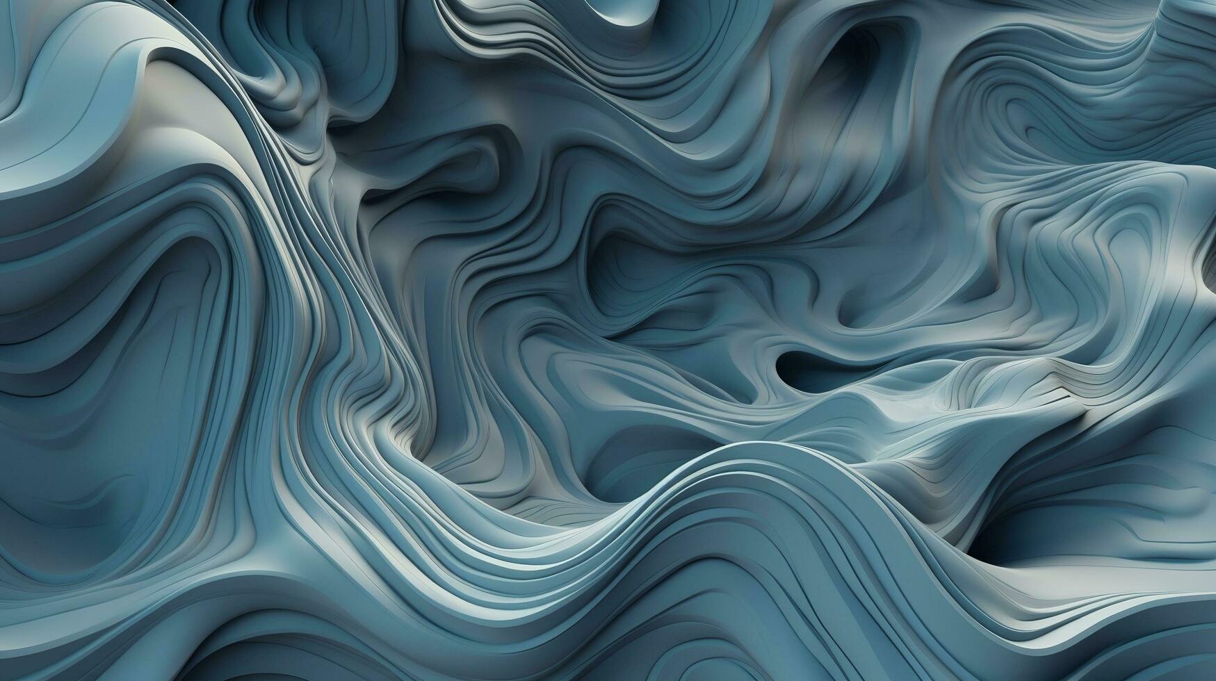 abstrait bleu vague arrière-plan, dans le style de précisionniste lignes, biologique contours, James tourelle, spirales et courbes, ultrafin détail, jante lumière, bords doux, produire ai photo