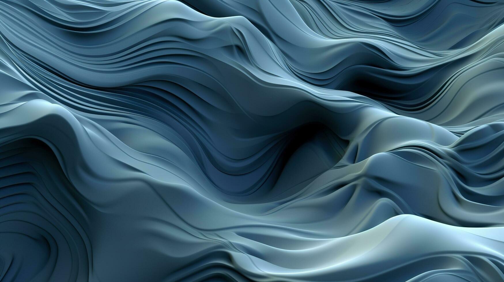 abstrait bleu vague arrière-plan, dans le style de précisionniste lignes, biologique contours, James tourelle, spirales et courbes, ultrafin détail, jante lumière, bords doux, produire ai photo