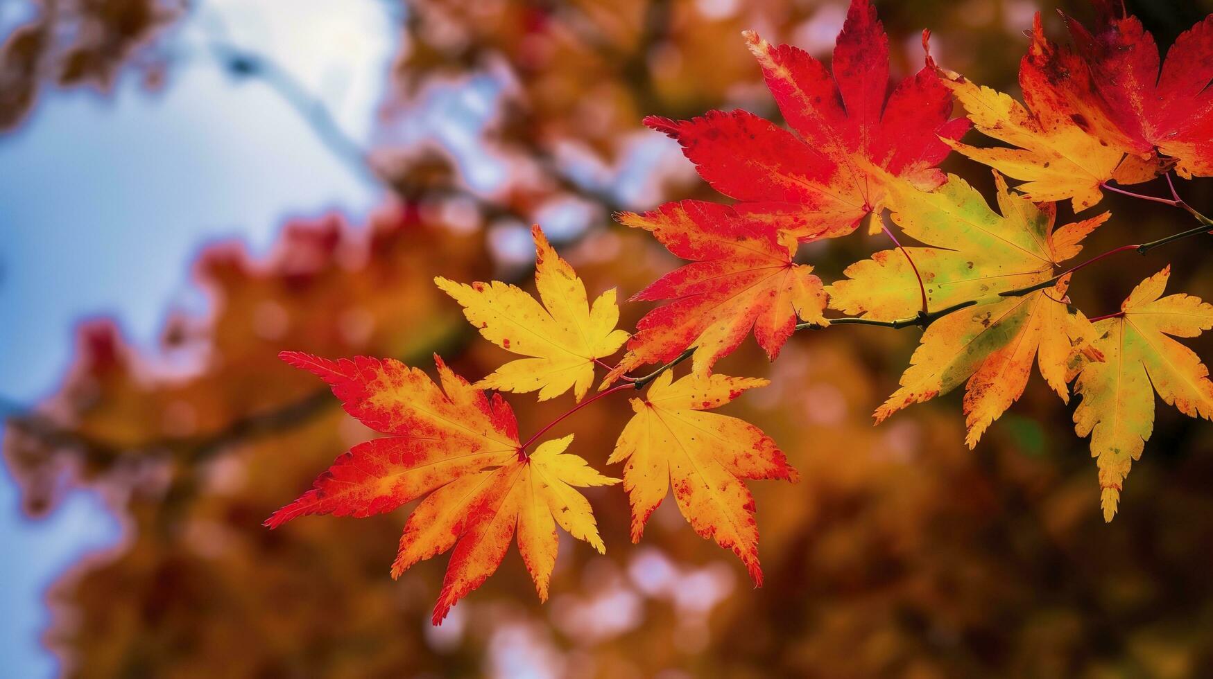 magnifique l'automne paysage avec. coloré feuillage dans le parc. chute feuilles Naturel arrière-plan, produire ai photo