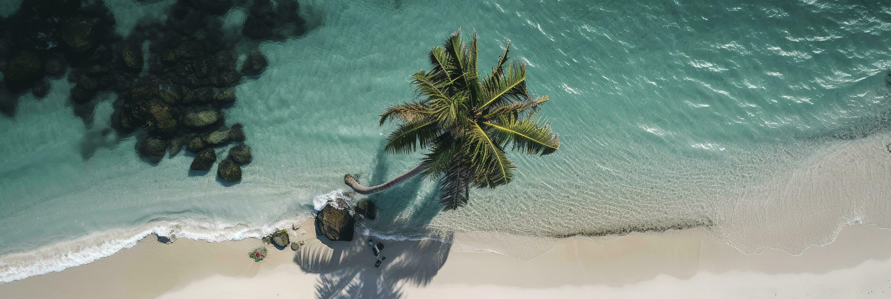 Haut vue relaxant aérien plage mer côte été vacances vacances vagues le surf incroyable bleu océan, produire ai photo