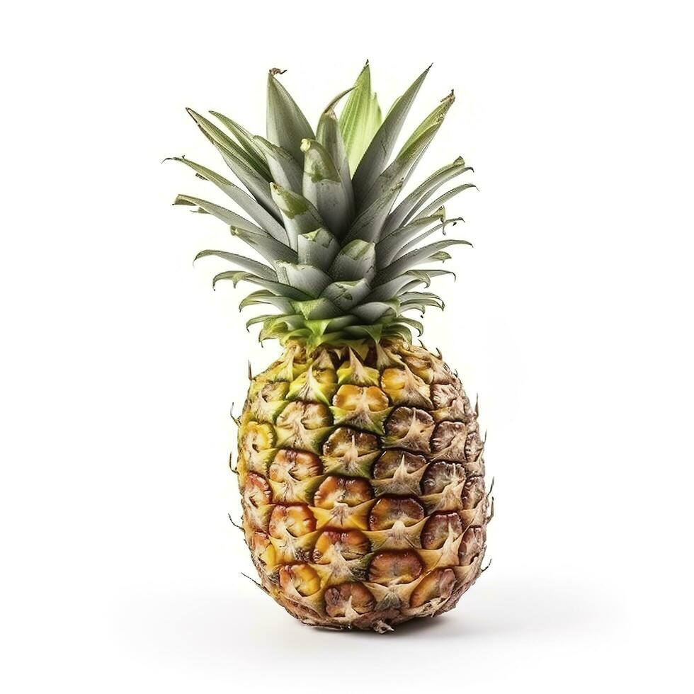 mûr ananas isolé sur blanc arrière-plan, produire ai photo