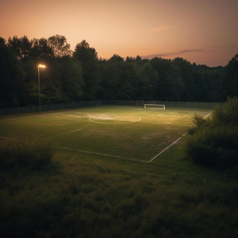 football champ soir vue ai généré photo