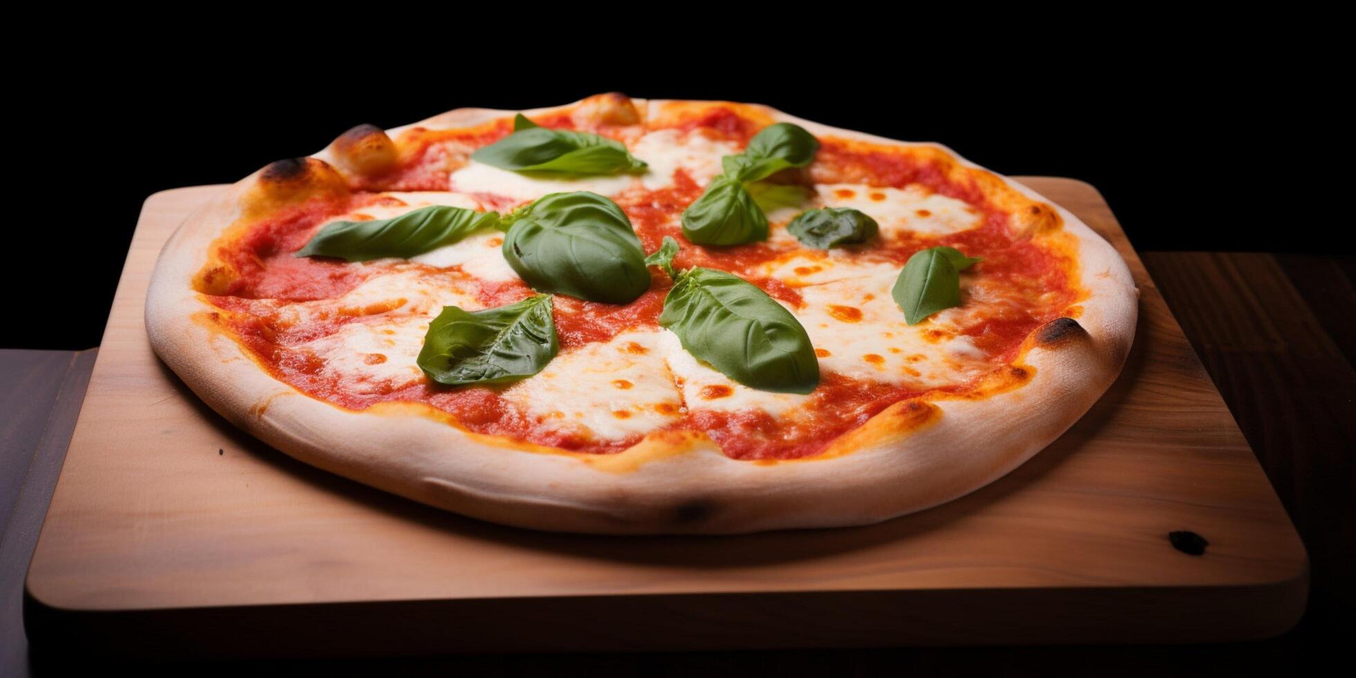 une Pizza avec tomates et Olives ai généré photo