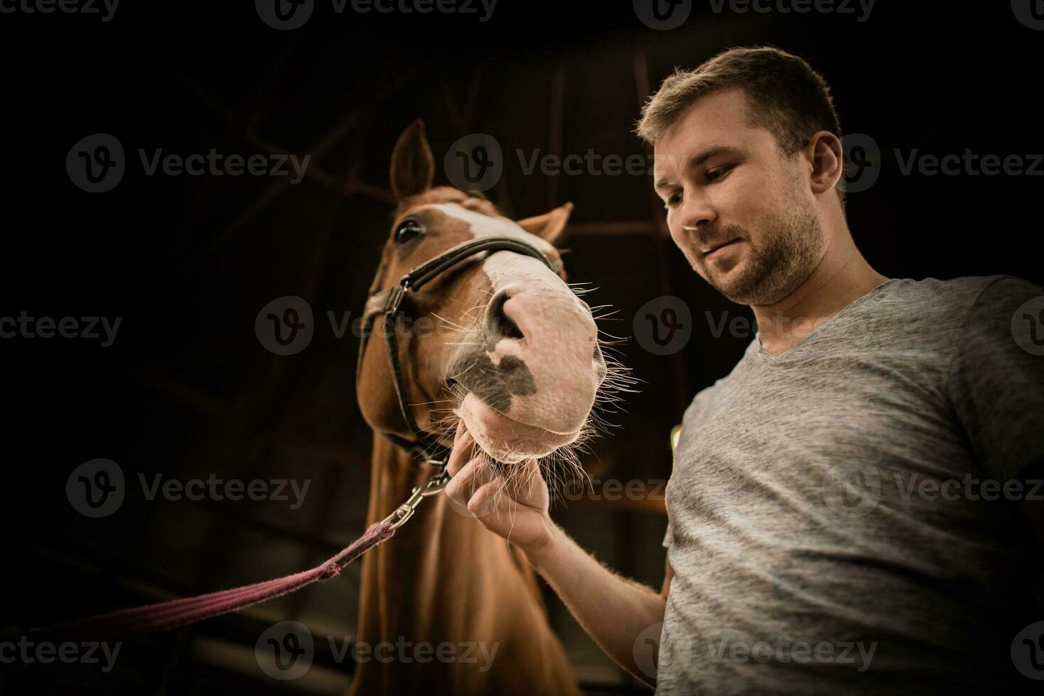 le Hommes et le sien cheval photo