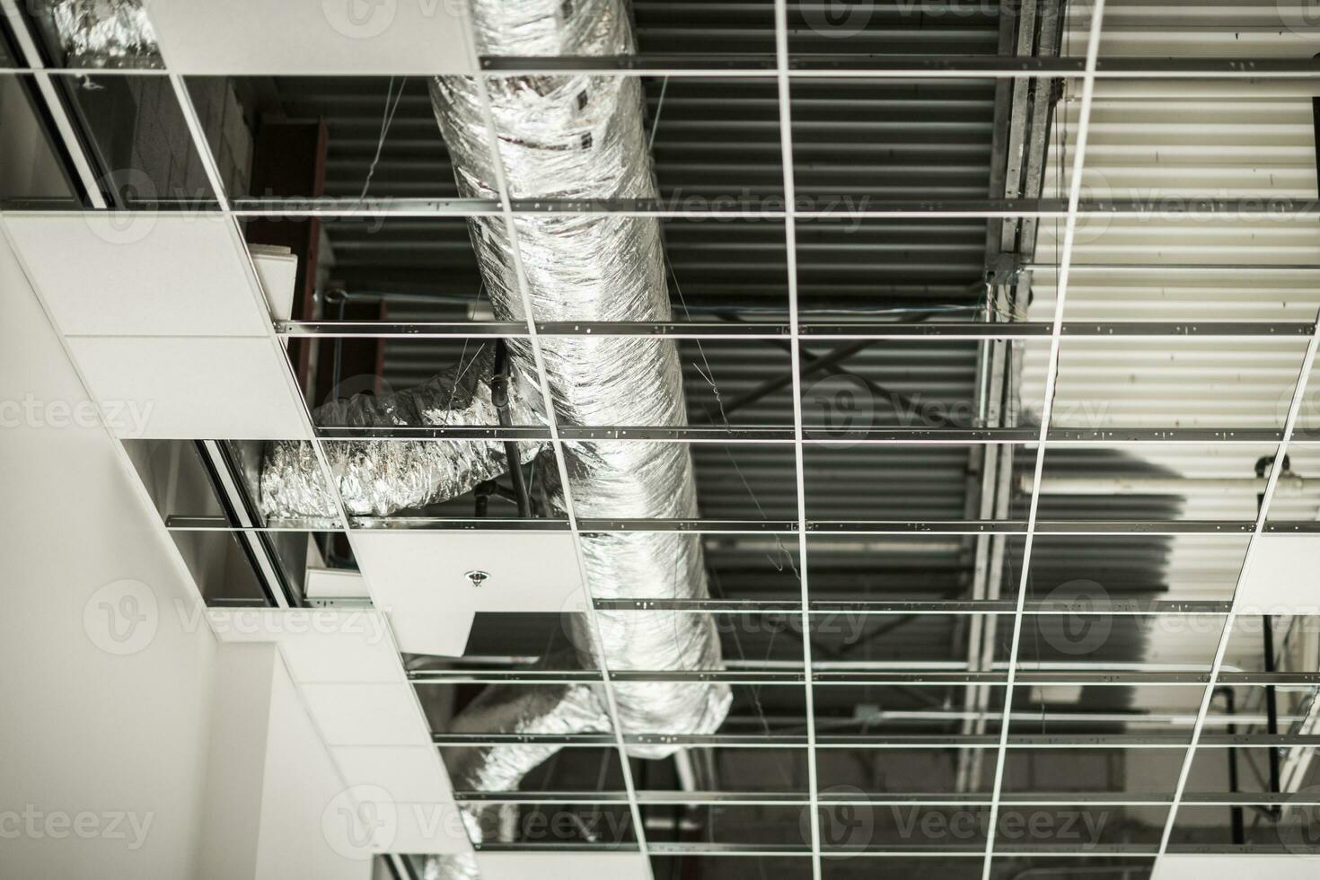 commercial bâtiment HVAC plafond installation photo