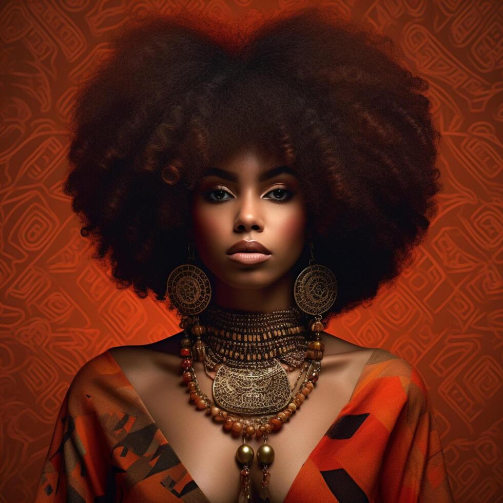 photo de audacieux afro ai généré