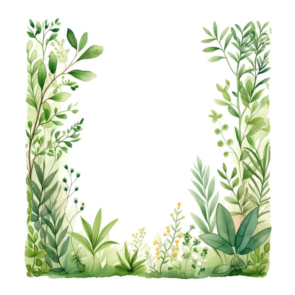 vert aquarelle couronne. illustration ai génératif photo