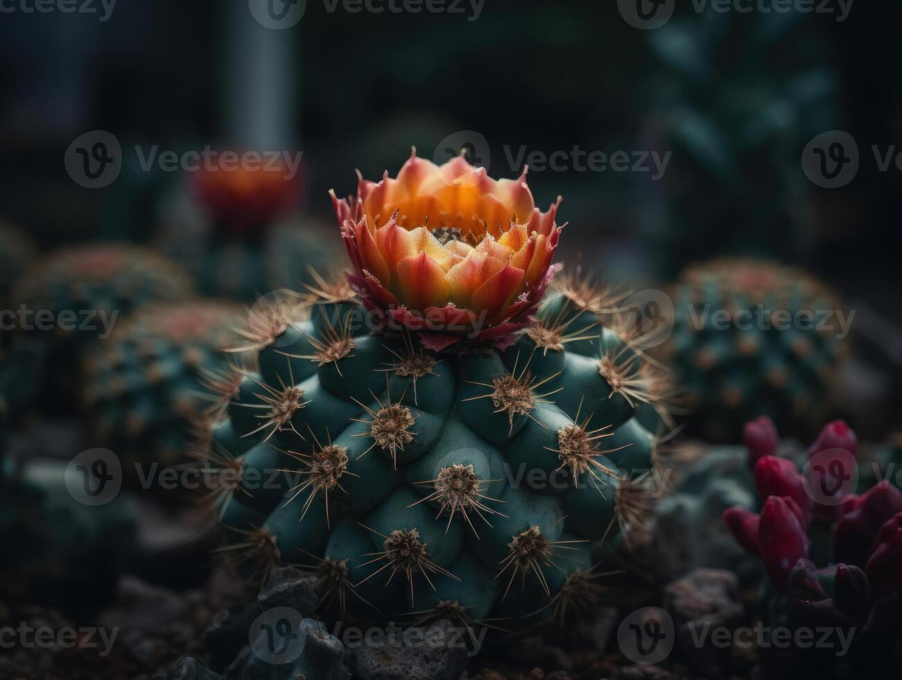 miniature Accueil fleurs plantes succulentes et cactus dans le jardin établi avec génératif ai La technologie photo