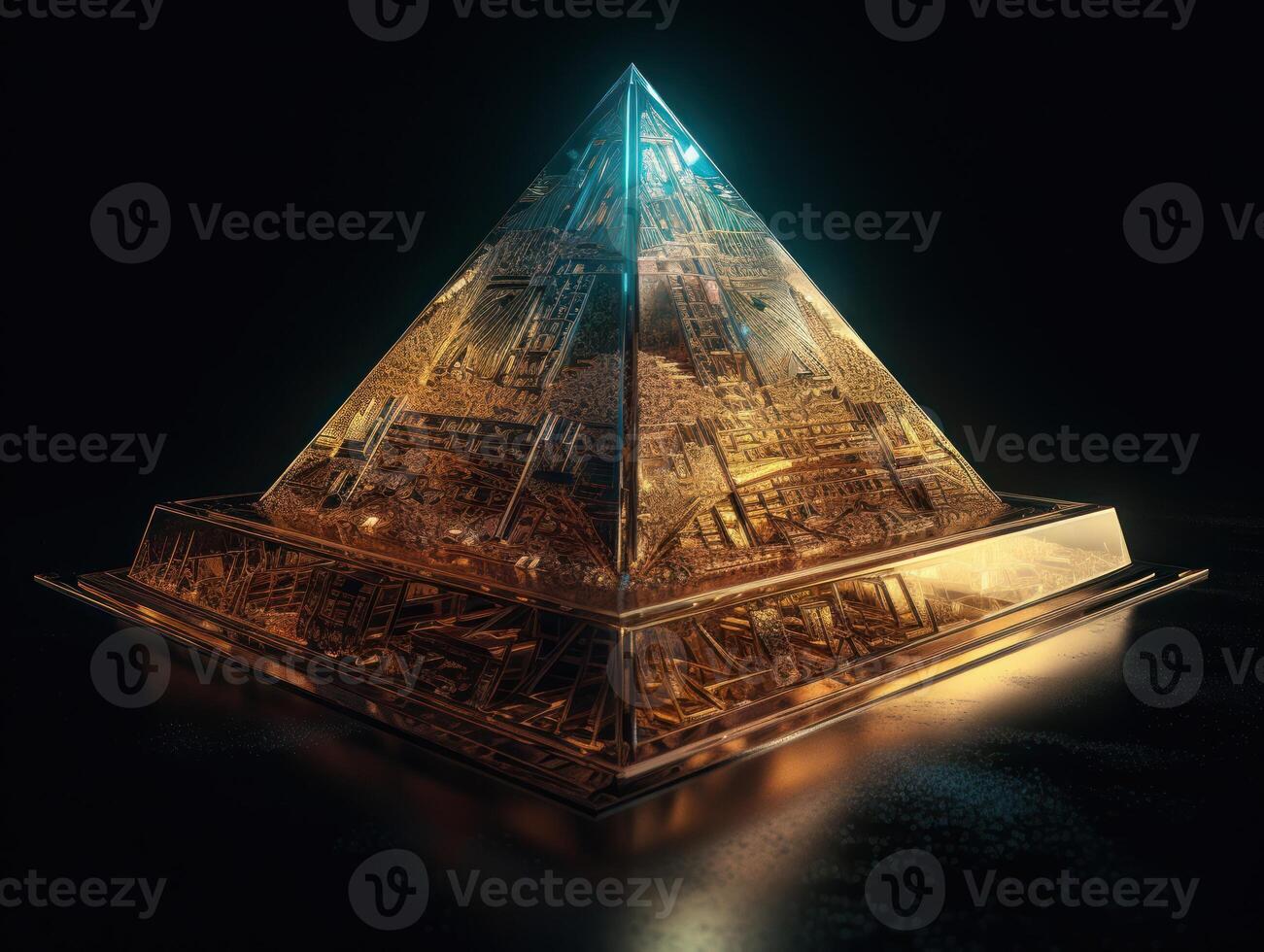 futuriste abstrait pyramide géométrique Contexte établi avec génératif ai La technologie photo
