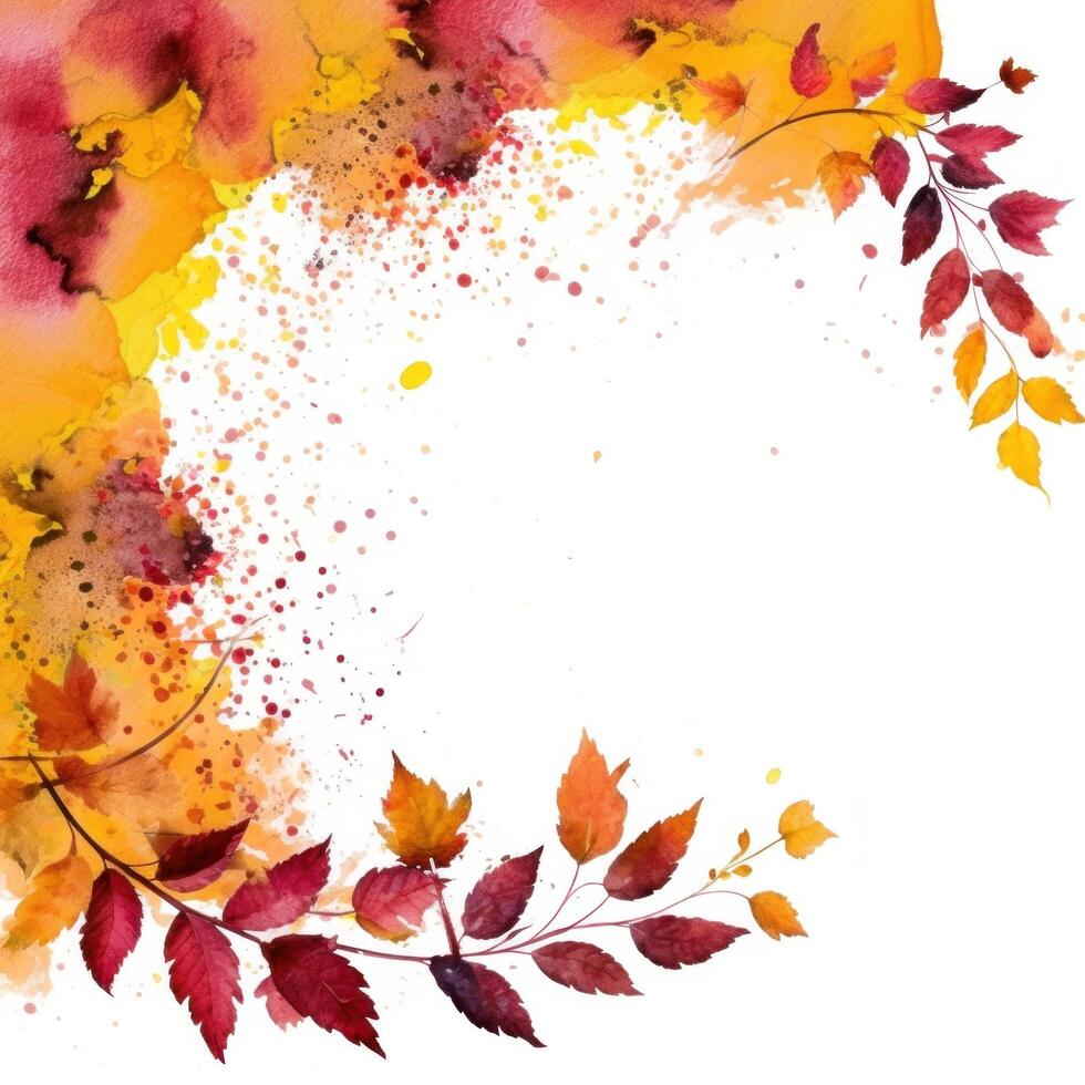 l'automne feuilles Cadre. illustration ai génératif photo