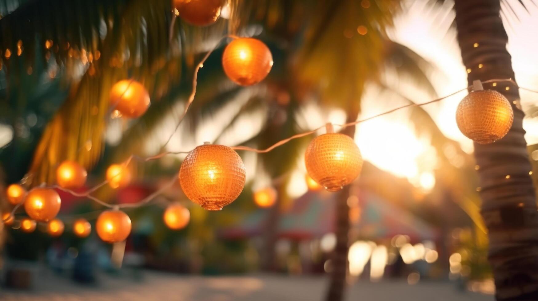 été nuit plage fête Contexte. illustration ai génératif photo