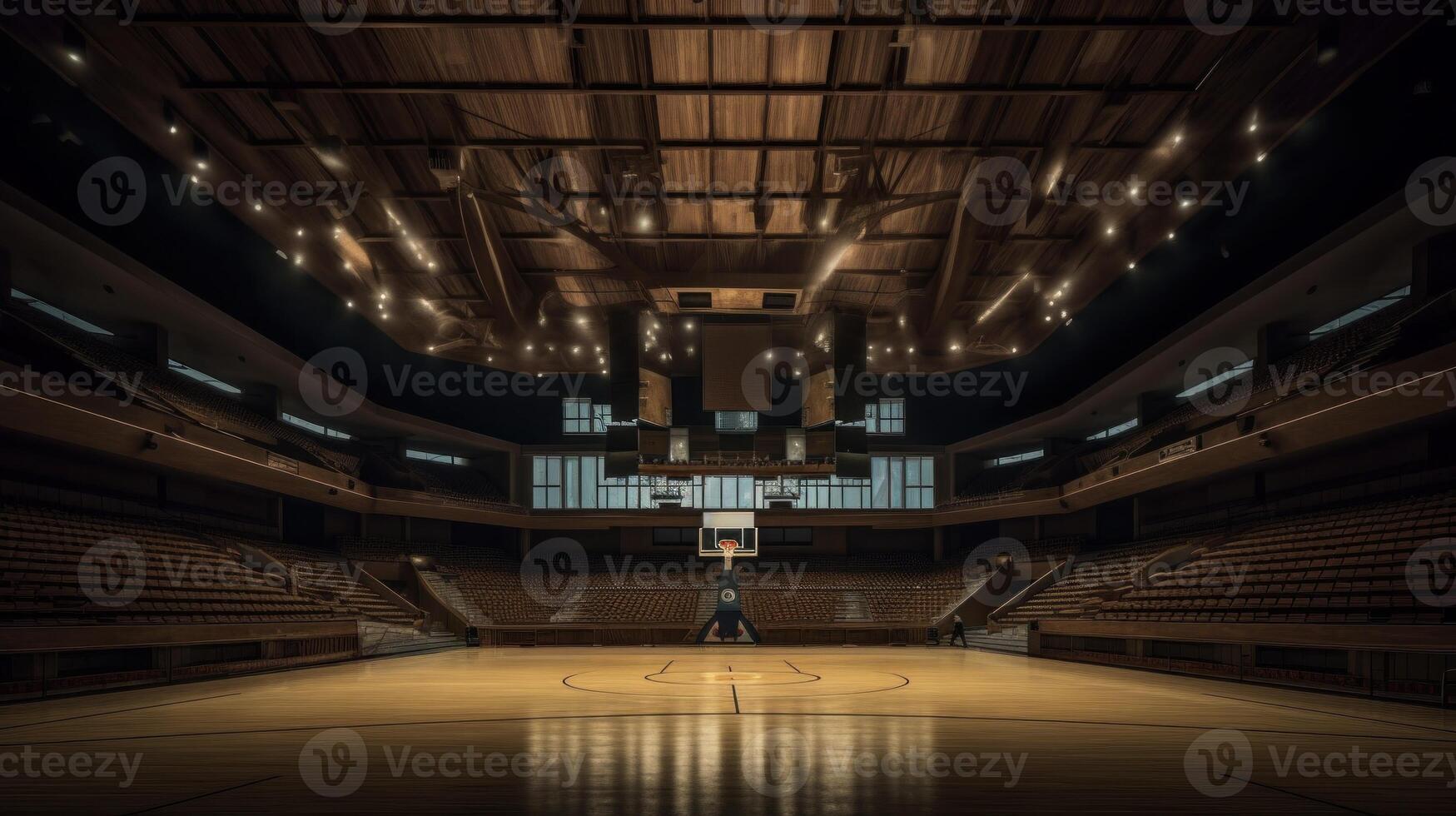 basketball stade. illustration ai génératif photo