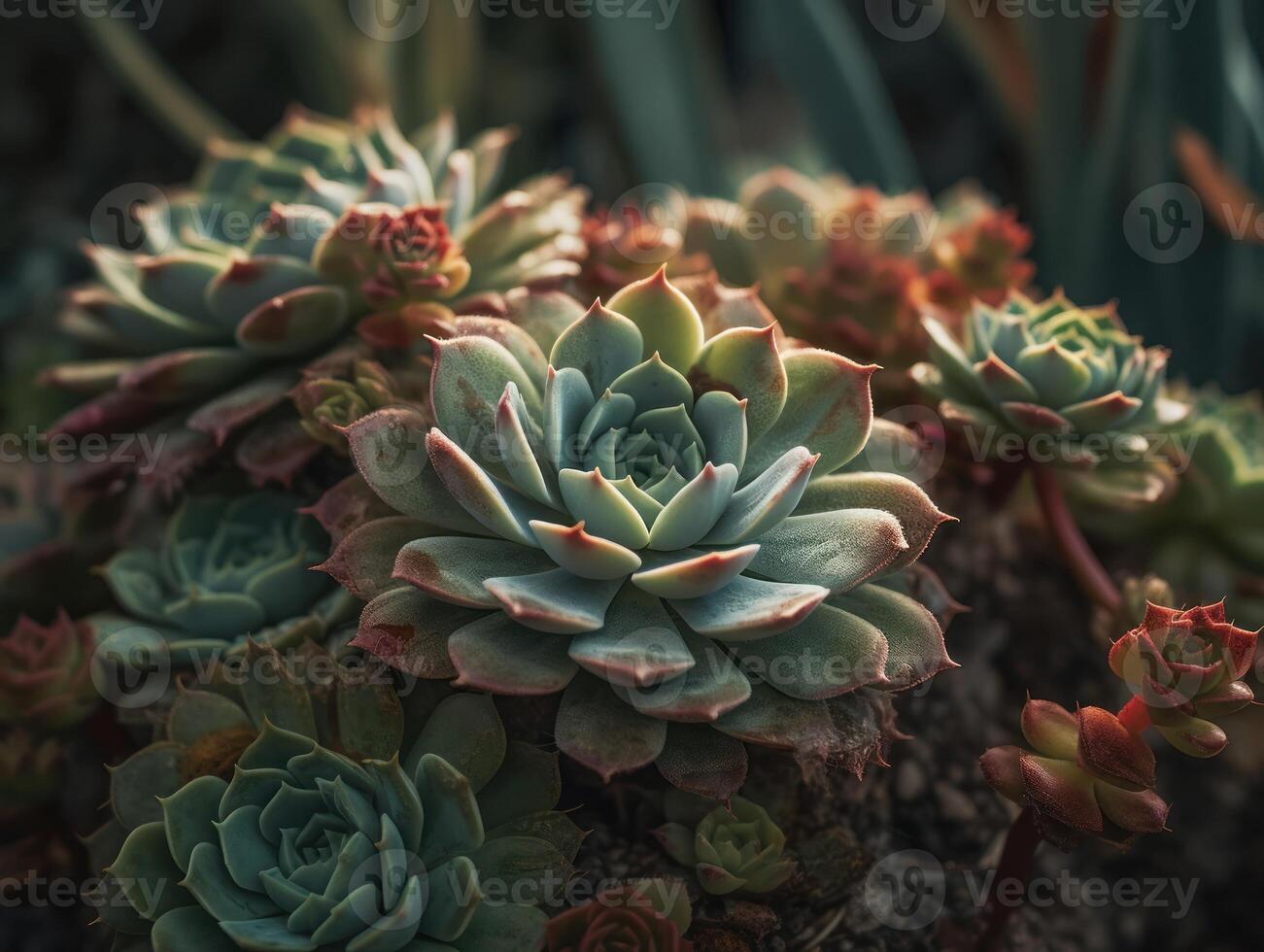 miniature Accueil fleurs plantes succulentes et cactus dans le jardin établi avec génératif ai La technologie photo