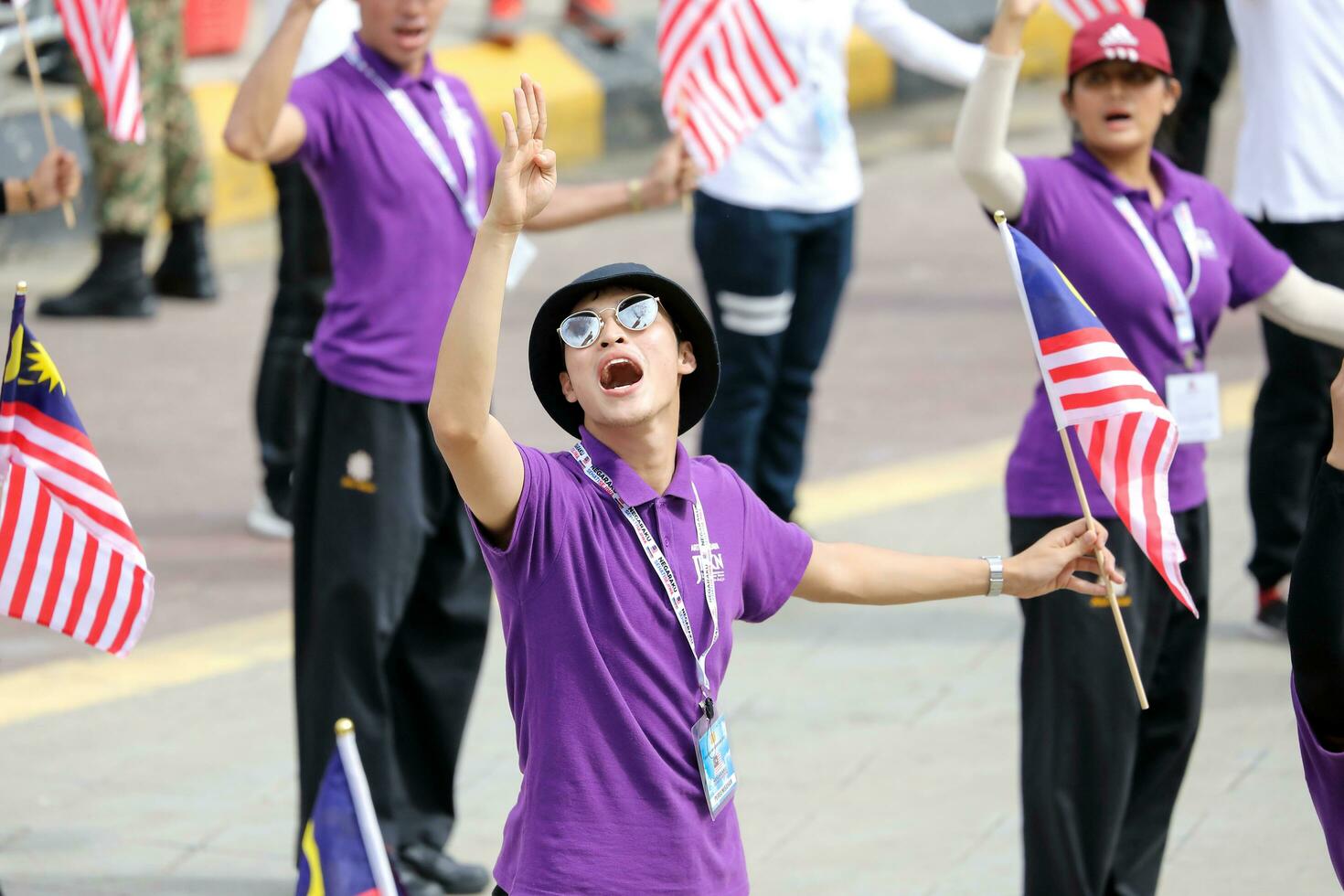 Kuala lumpur, Malaisie- août 27, 2017 indépendant carré. plein robe répétition pour le malais indépendance journée fête parade tenue sur août 31 chaque an. photo