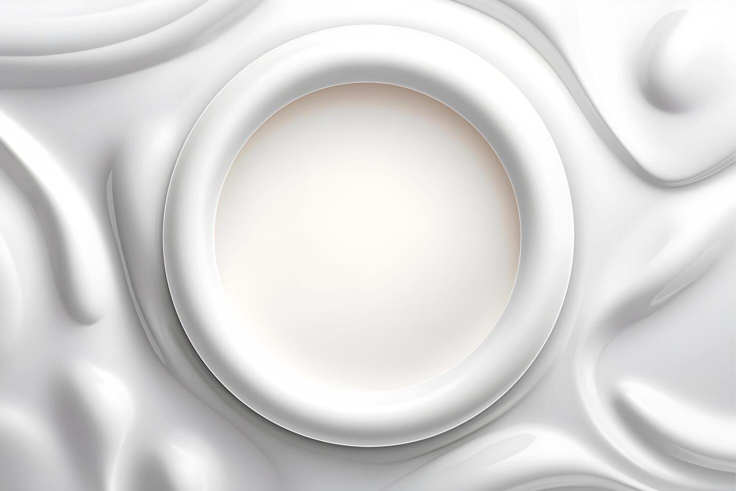 texture de Lait yaourt ou crème avec cercle bague forme centre, abstrait arrière-plan, génératif ai illustration photo