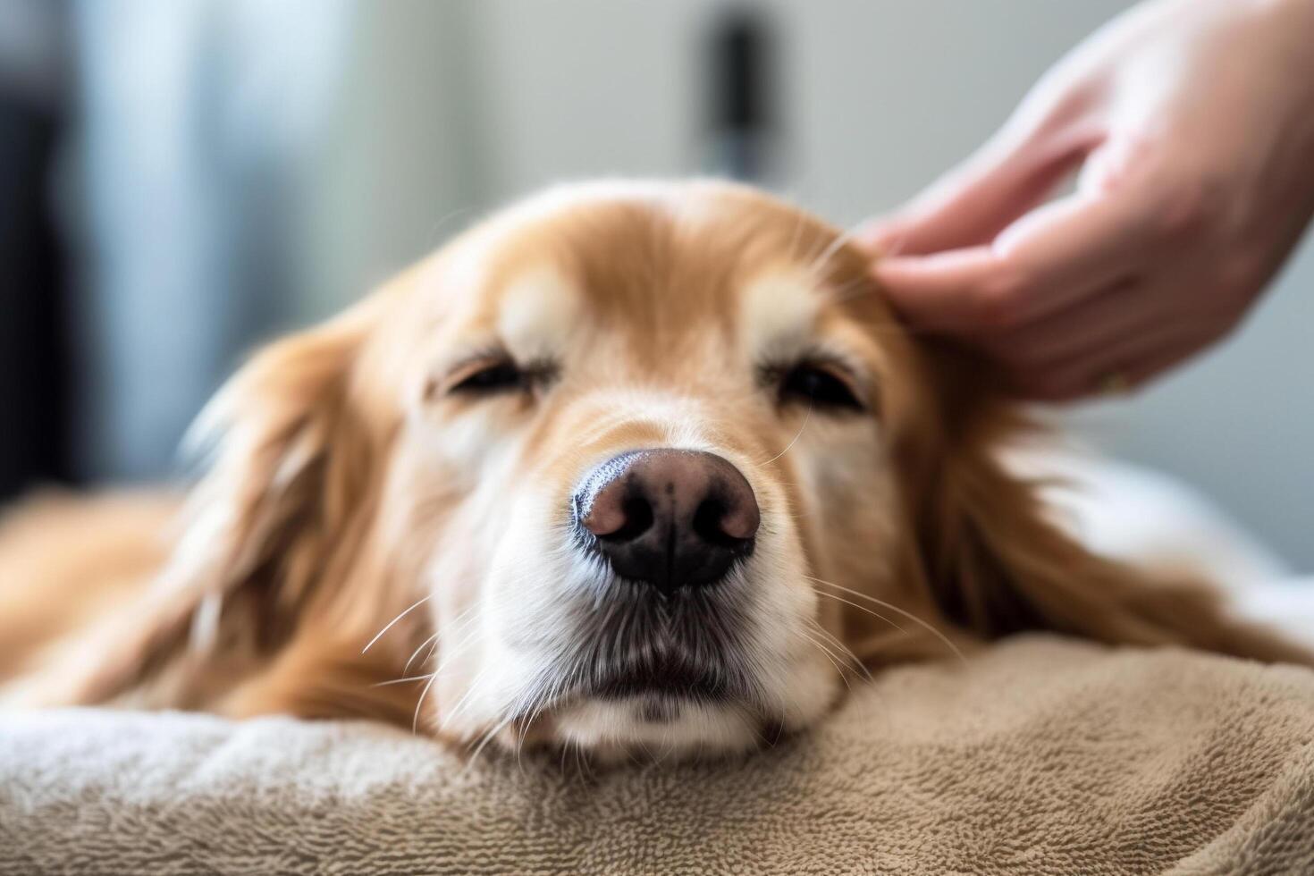 chien dans réel vie, content moment avec animal de compagnie ai génératif photo