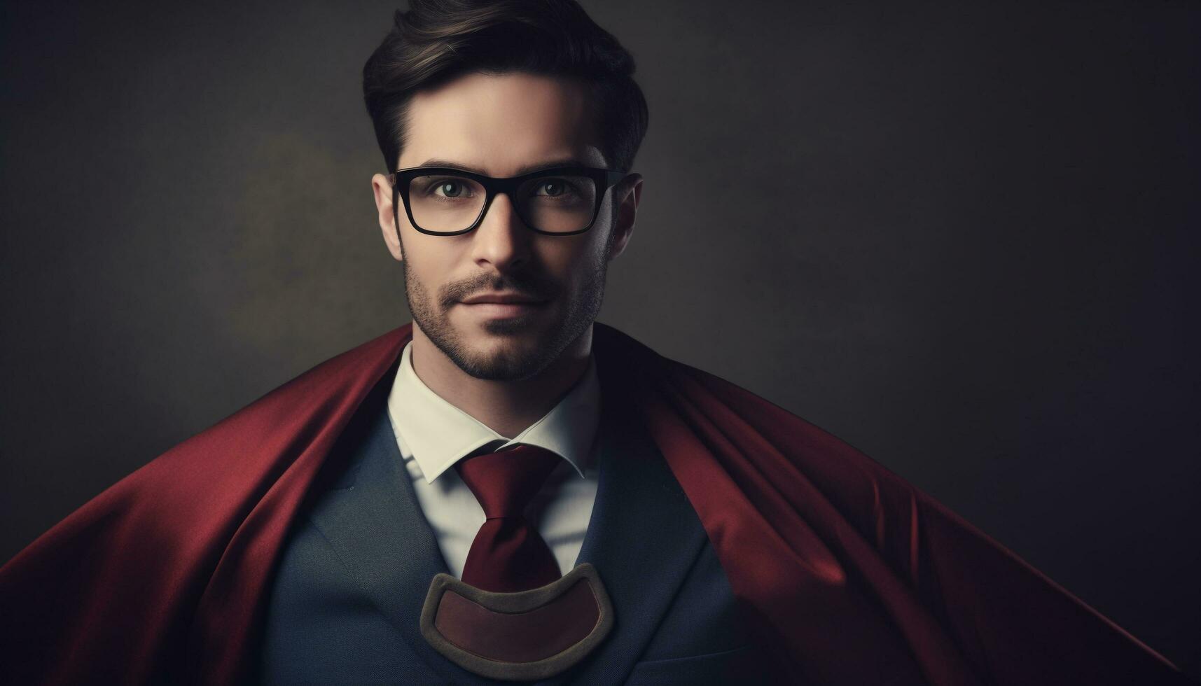 Jeune homme d'affaire portant lunettes avec barbe personnage généré par ai photo