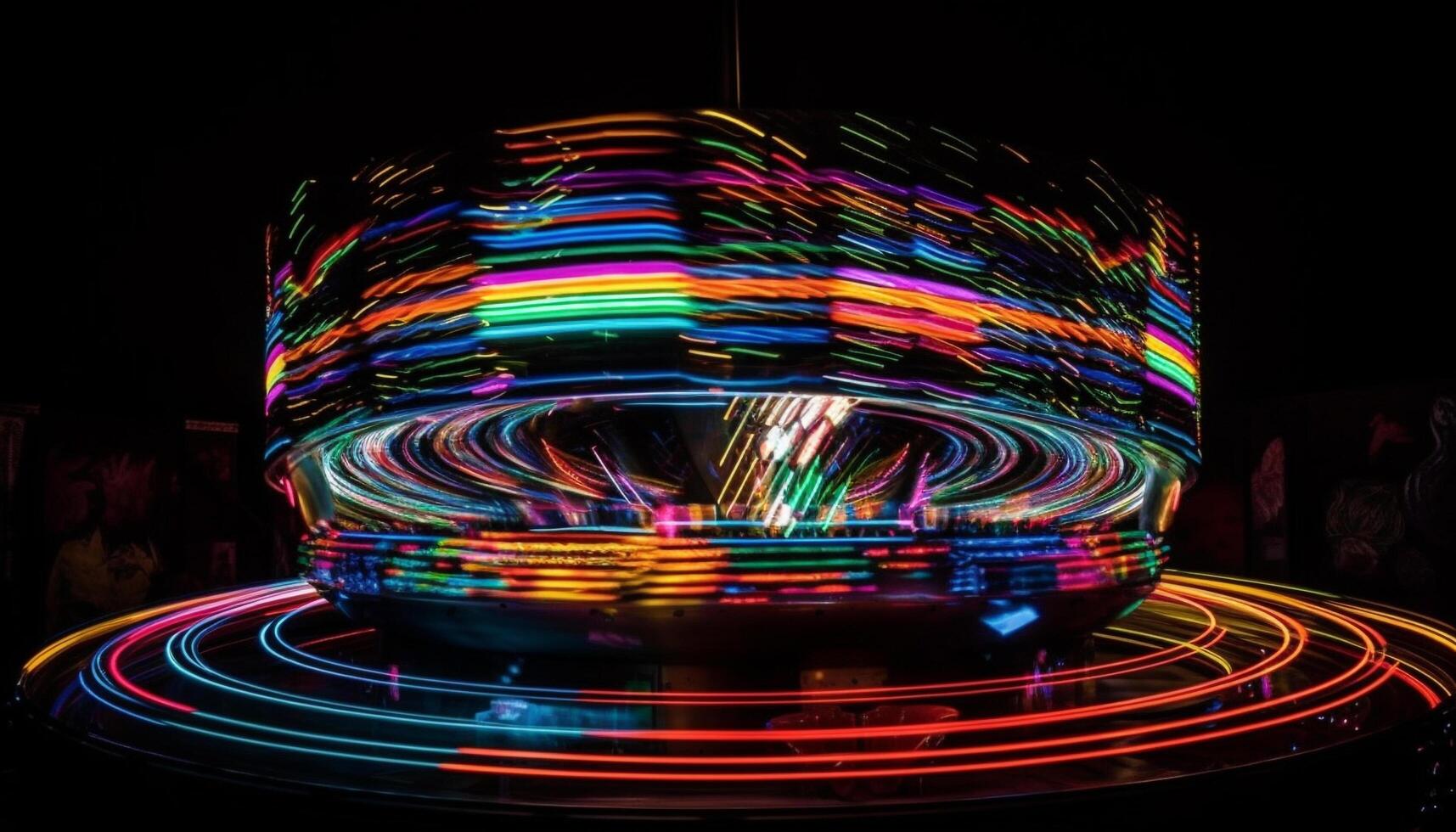 filage roue s'enflamme vibrant couleurs à carnaval généré par ai photo