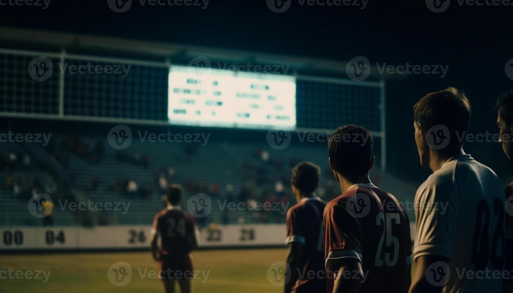 silhouettes en attendant, travail en équipe, succès, des sports uniforme, mouvement généré par ai photo