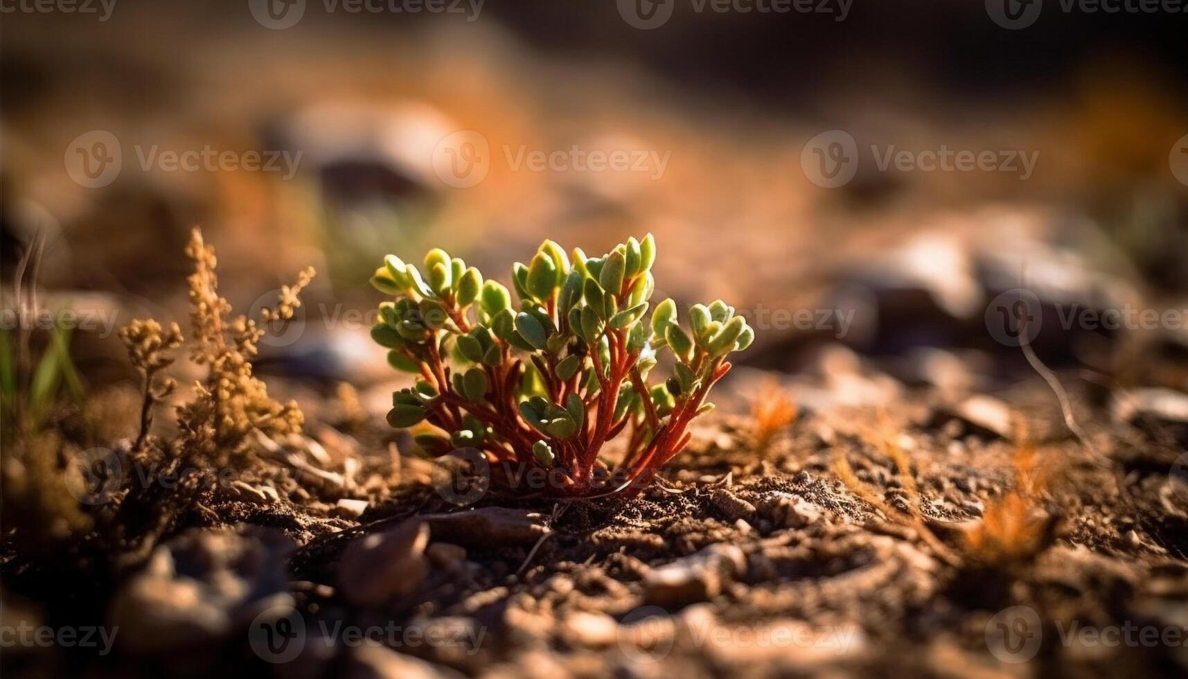 Frais semis croissance dans biologique saleté en plein air généré par ai photo