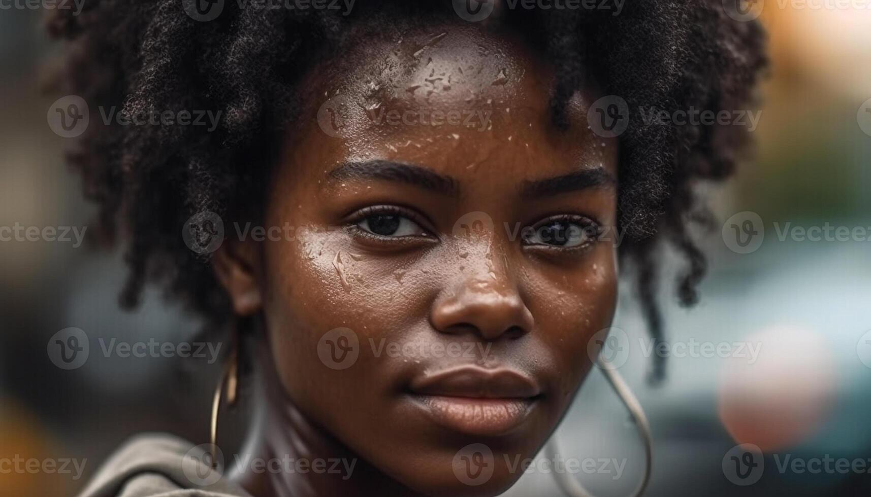 Jeune africain femme souriant, sur de soi et magnifique généré par ai photo