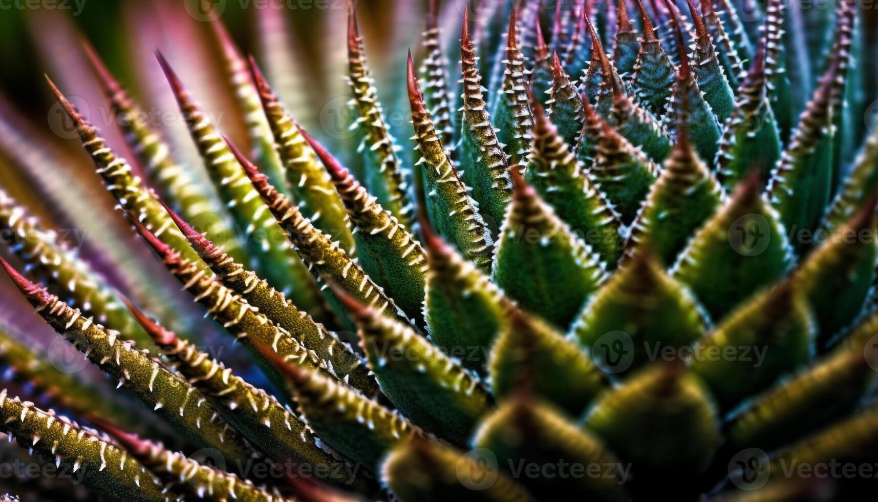 tranchant les épines sur succulent plante dans tropical climat, abstrait modèle généré par ai photo